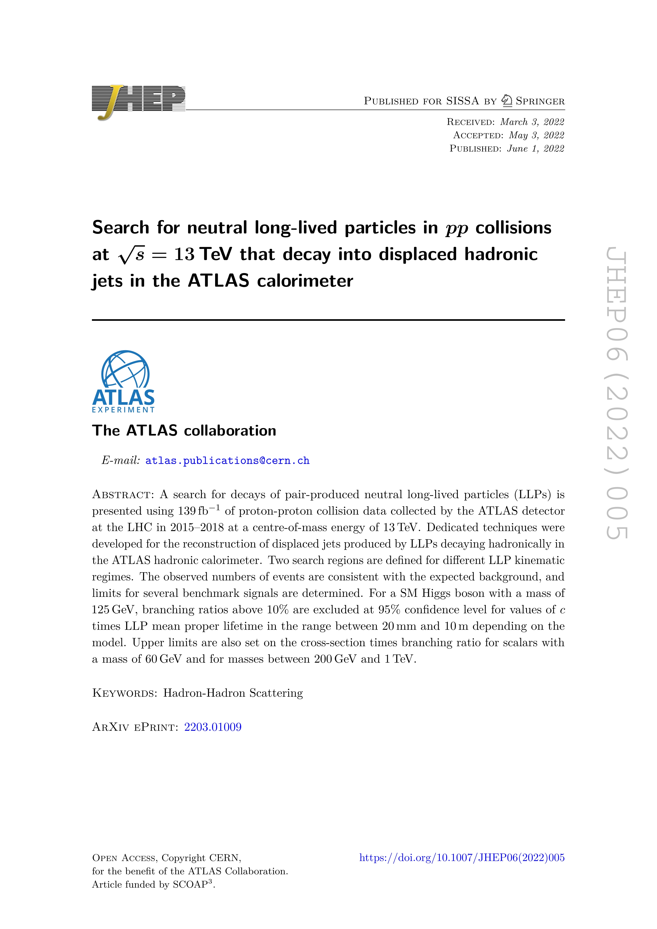 Search for neutral long-lived particles in pp collisions at $$ \sqrt{s} $$ = 13 TeV that decay into displaced hadronic jets in the ATLAS calorimeter