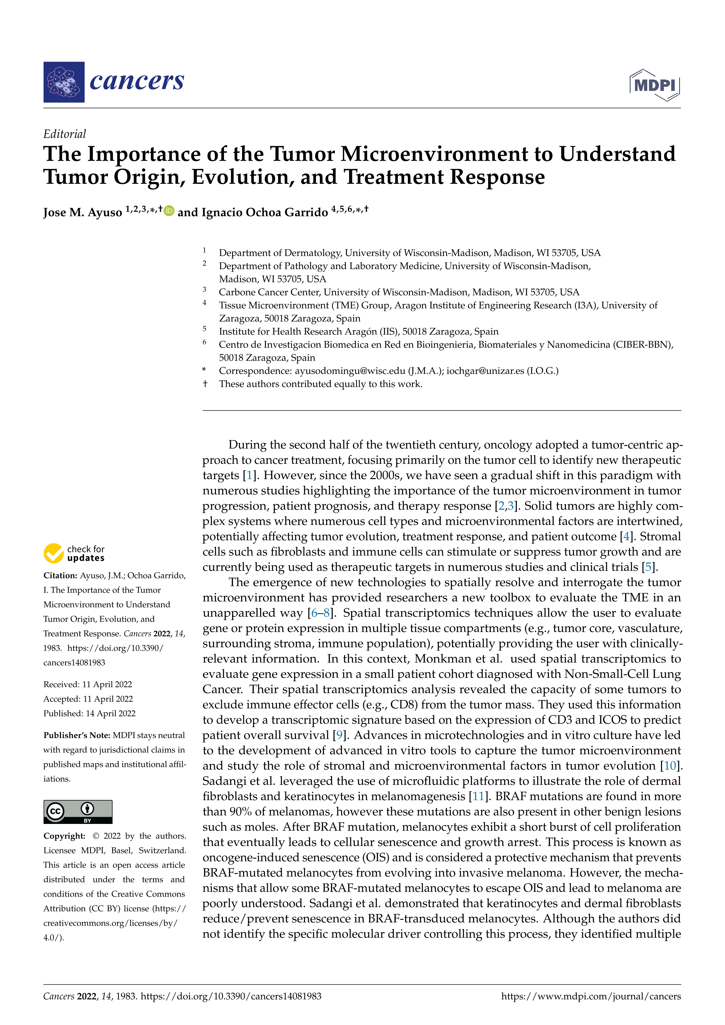 The importance of the tumor microenvironment to understand tumor origin, evolution, and treatment response