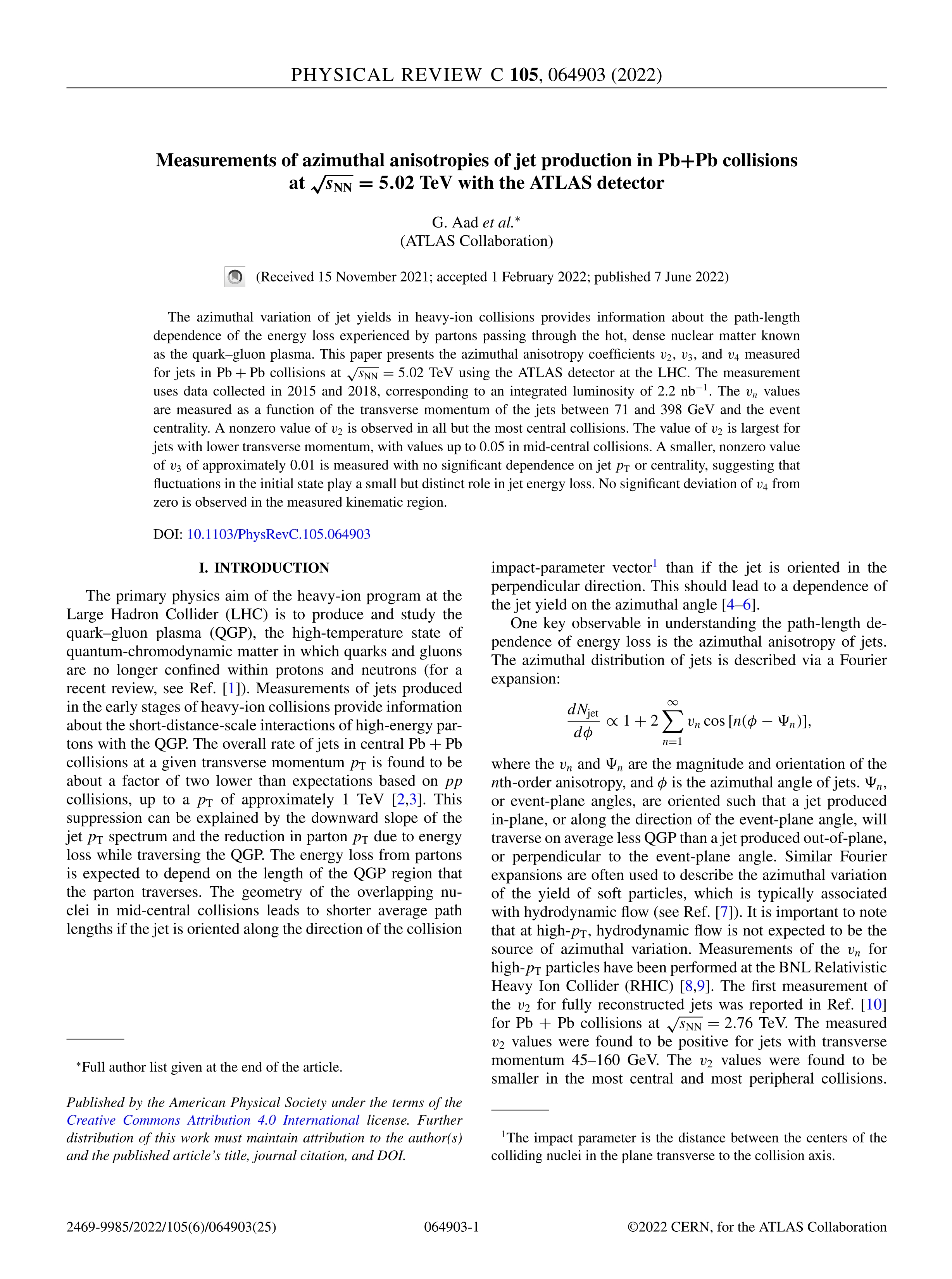 Measurements of azimuthal anisotropies of jet production in 5.02 TeV with the ATLAS detector