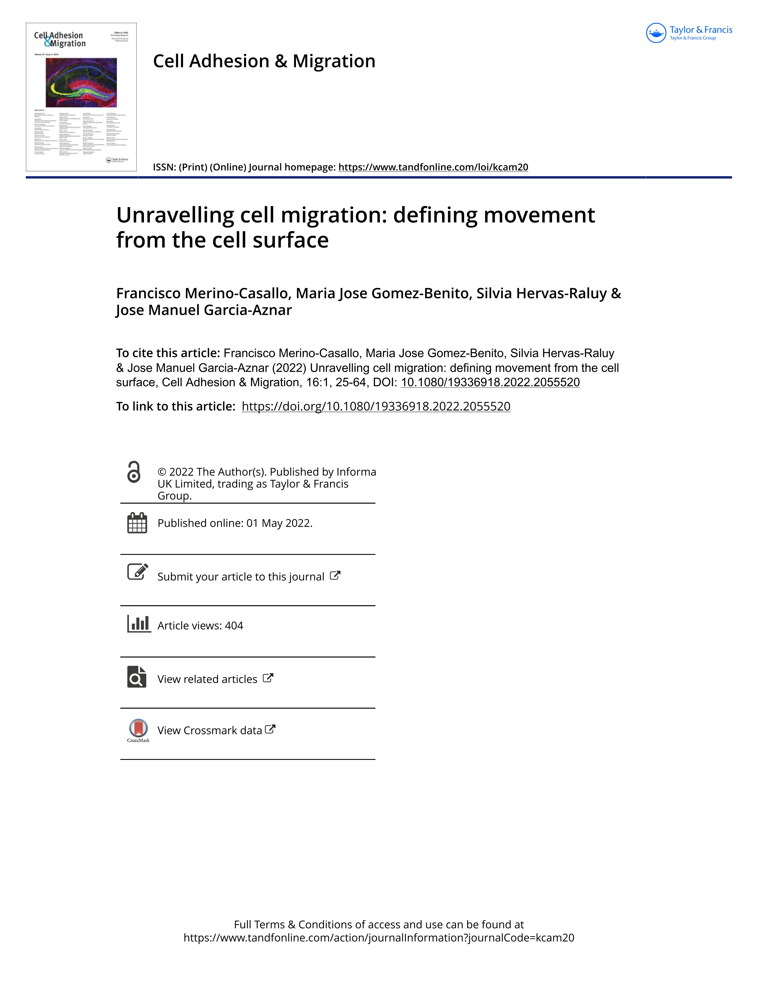 Unravelling cell migration: defining movement from the cell surface