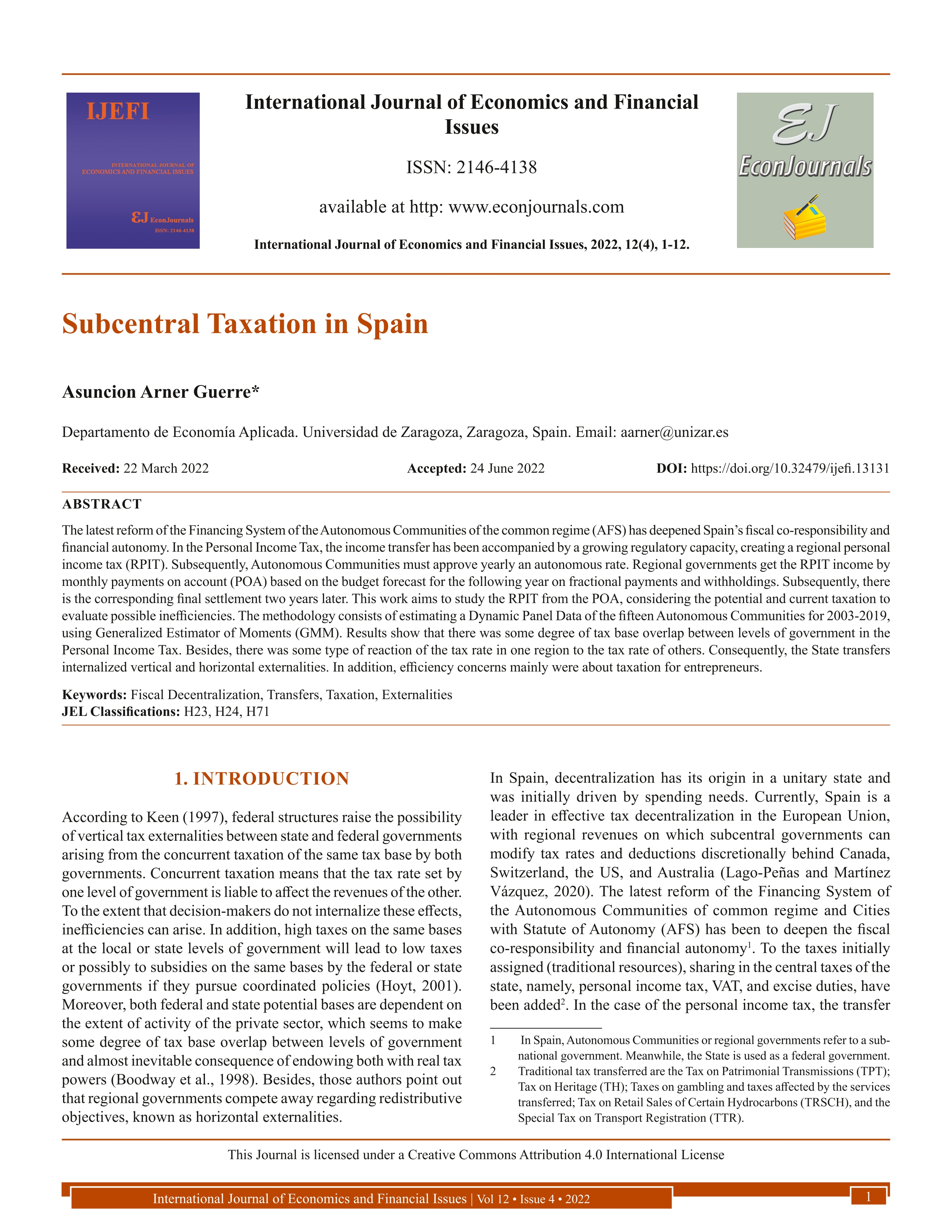 Subcentral taxation in Spain