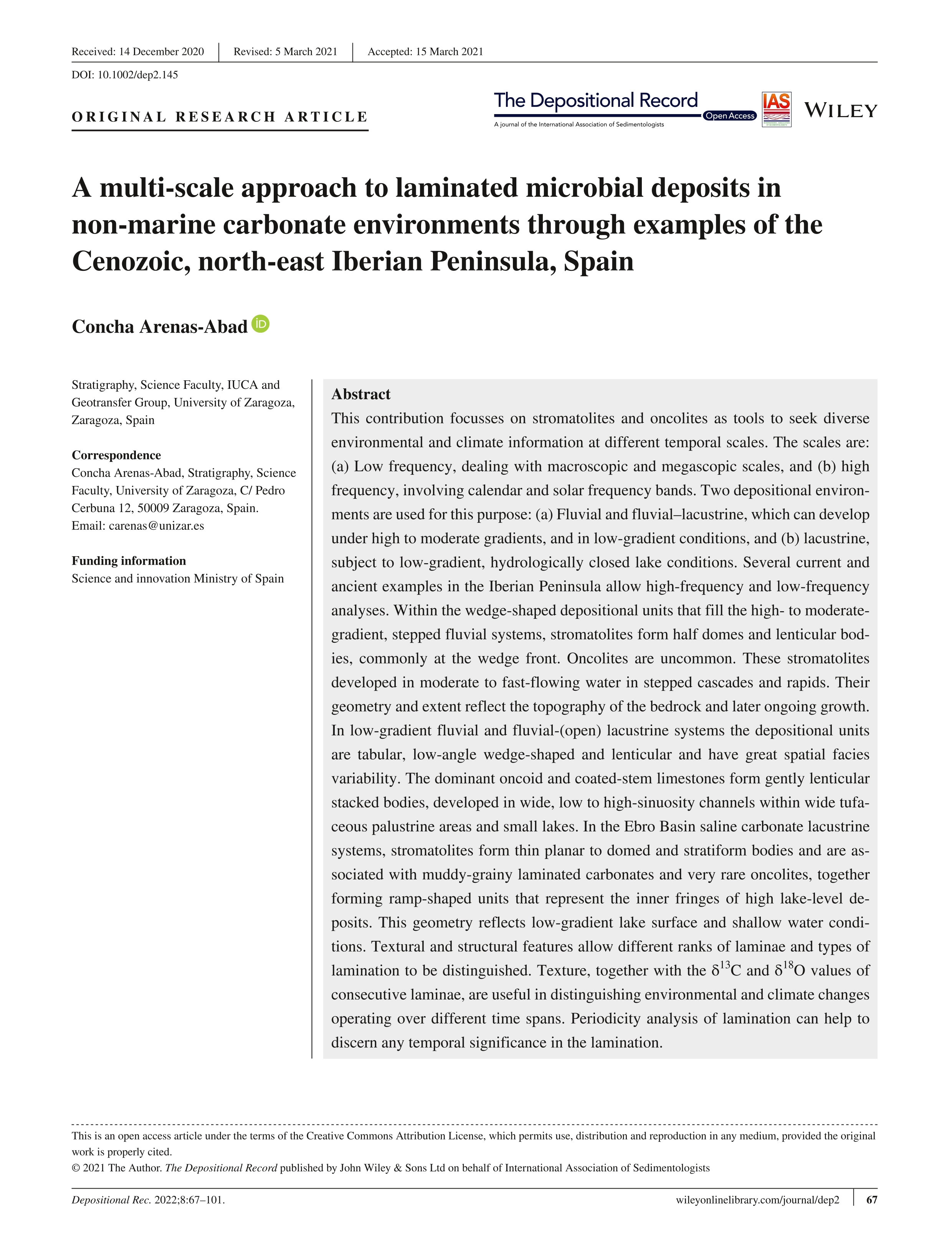 A multi-scale approach to laminated microbial deposits in non-marine carbonate environments through examples of the Cenozoic, north-east Iberian Peninsula, Spain