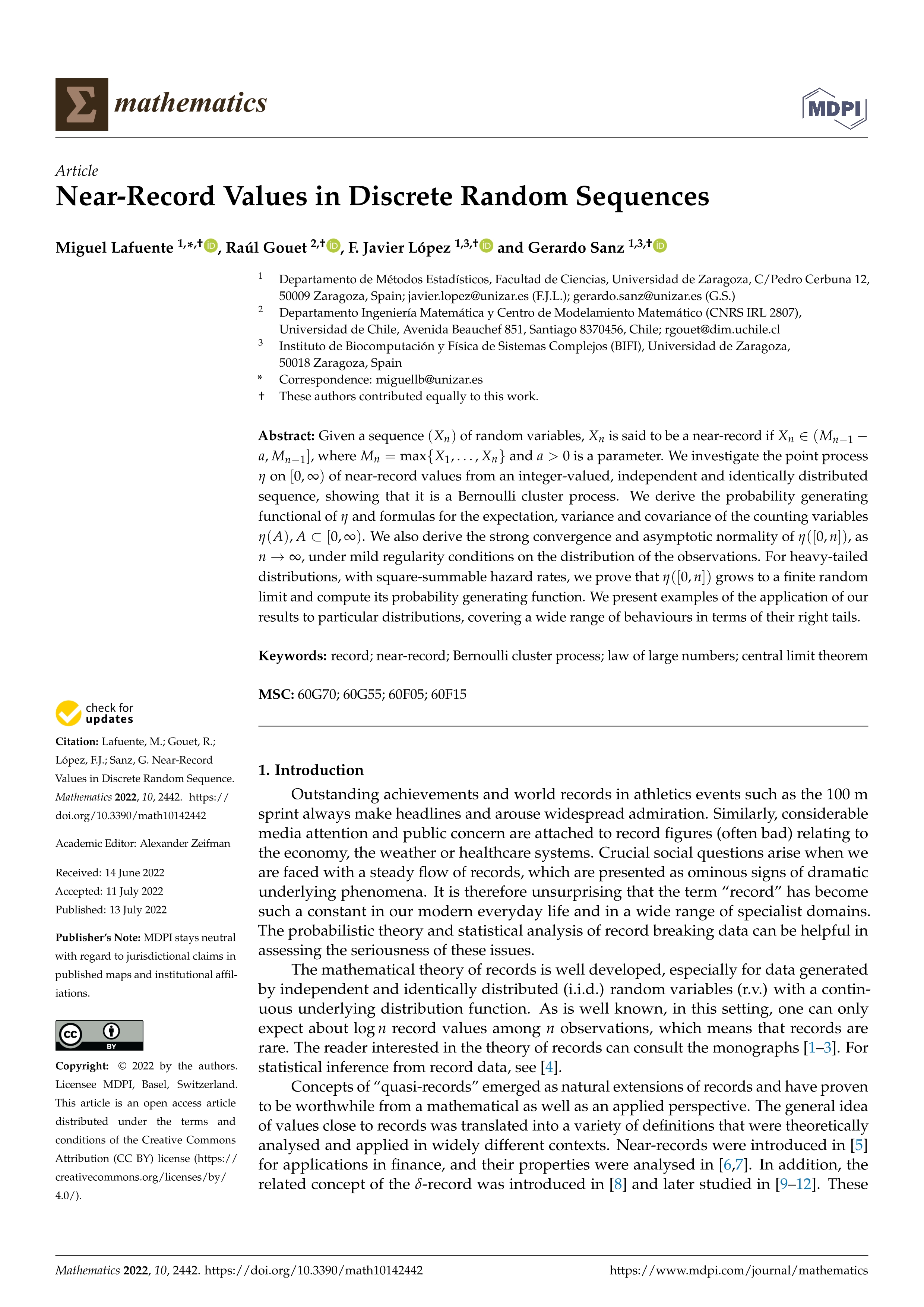 Near-Record Values in Discrete Random Sequences