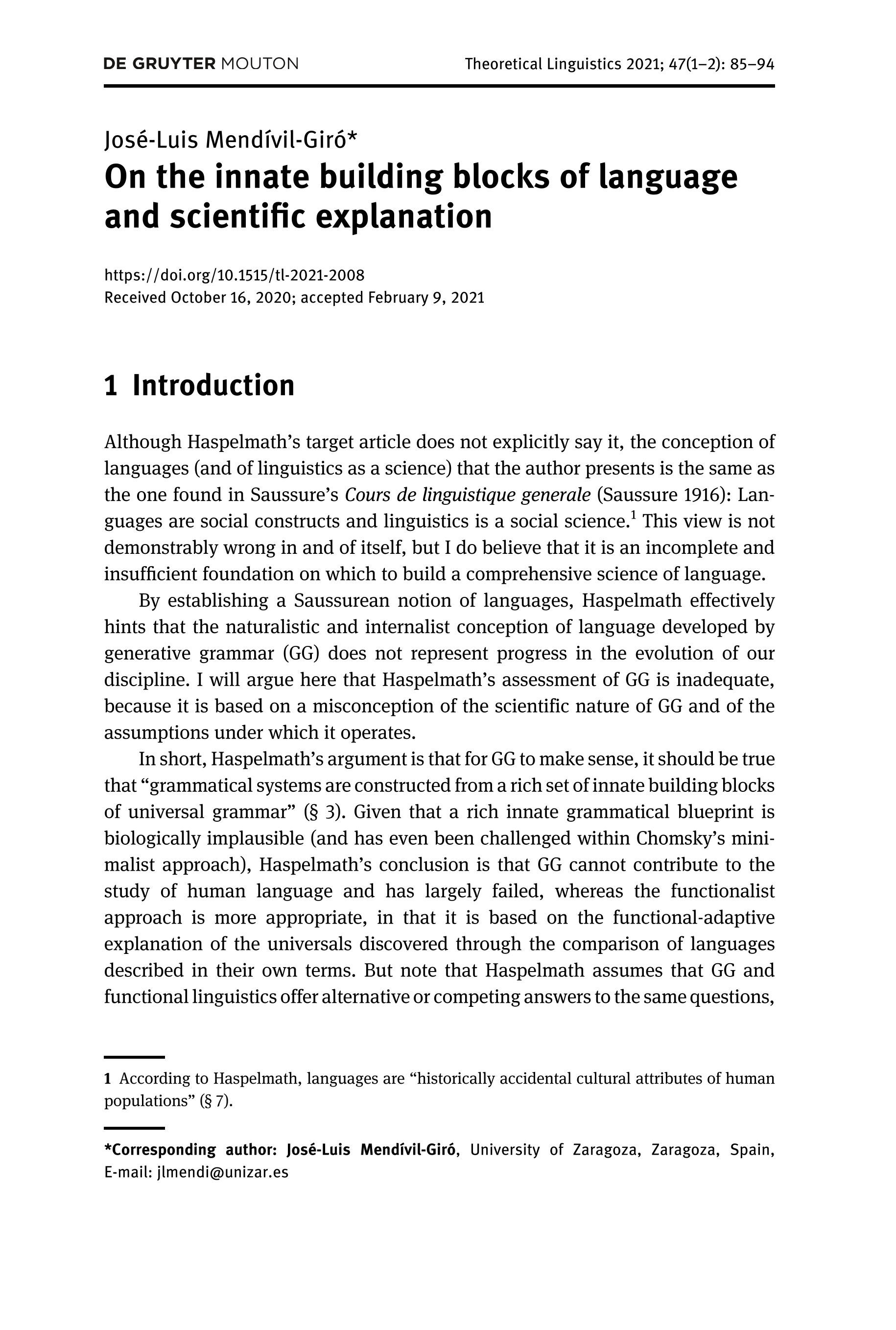 On the innate building blocks of language and scientific explanation