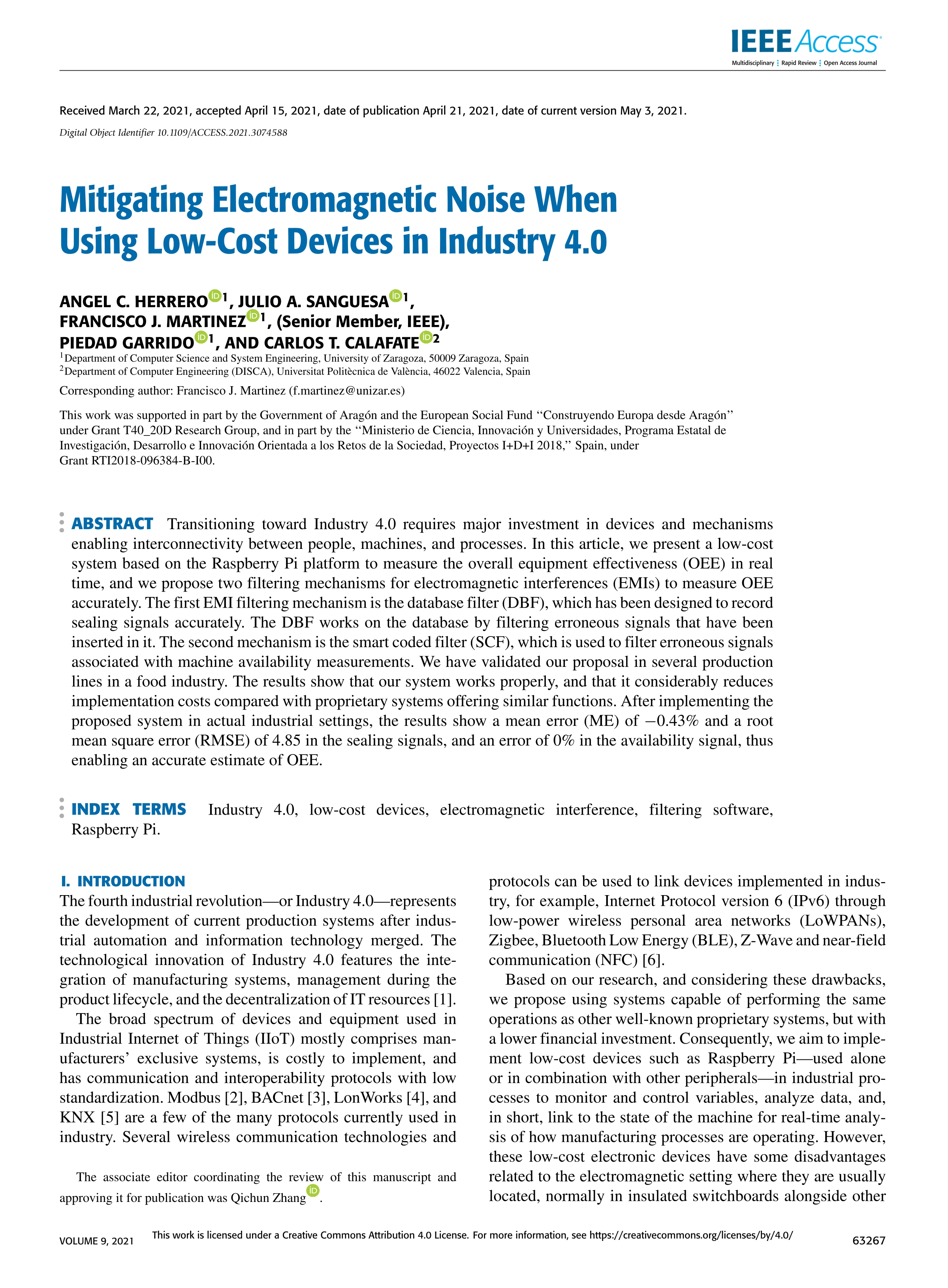 Mitigating Electromagnetic Noise When Using Low-Cost Devices in Industry 4.0