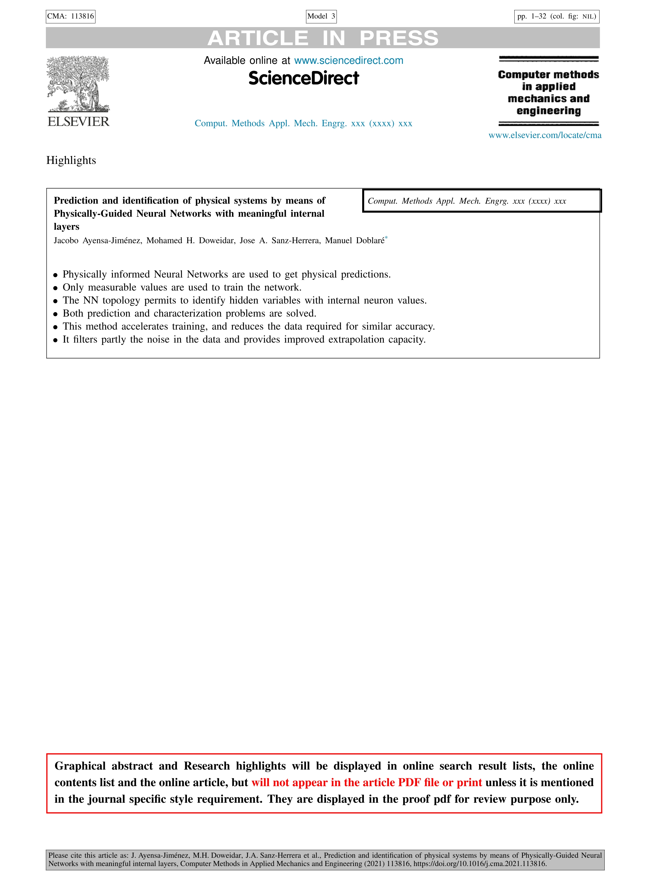 Prediction and identification of physical systems by means of physically-guided neural networks with meaningful internal layers