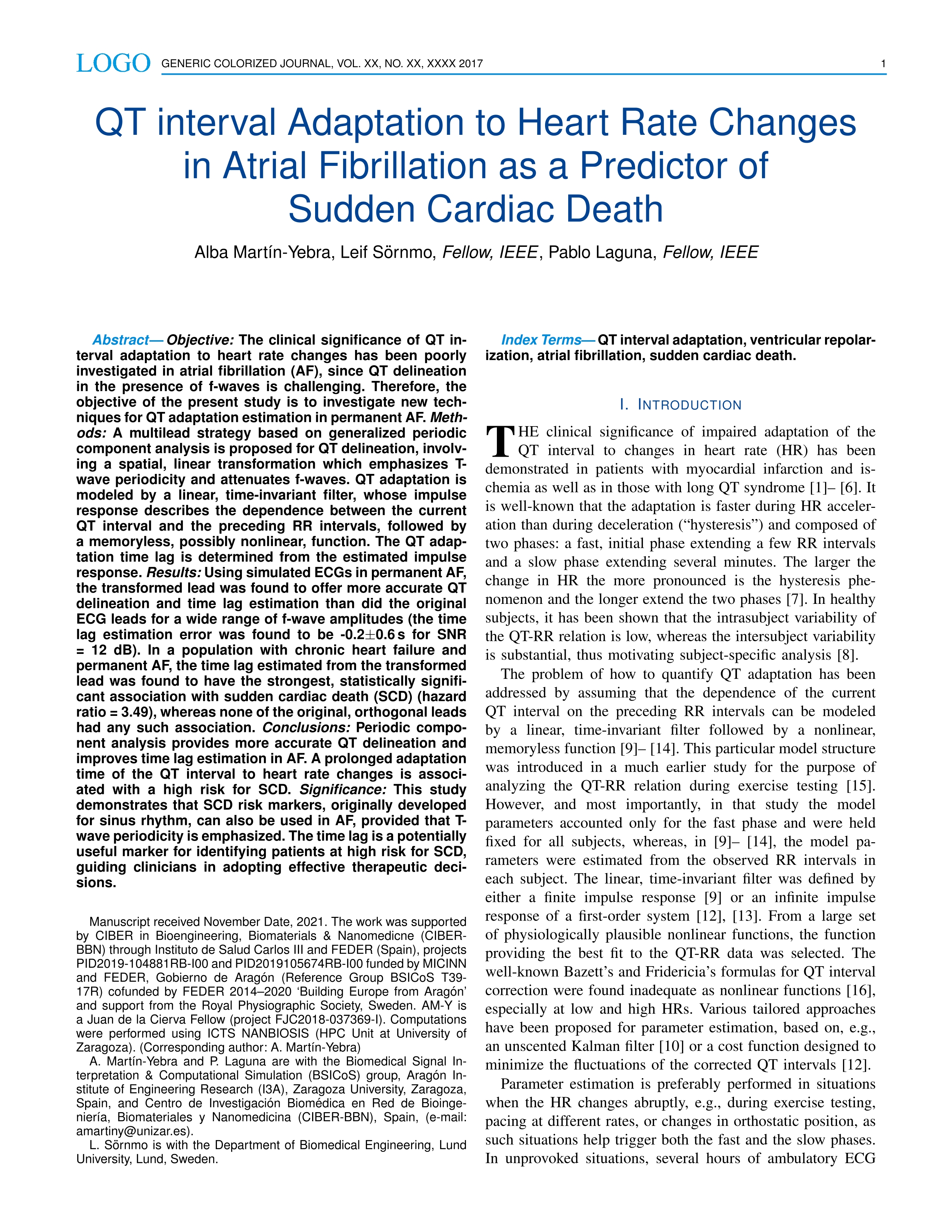 QT interval Adaptation to Heart Rate Changes in Atrial Fibrillation as a Predictor of Sudden Cardiac Death