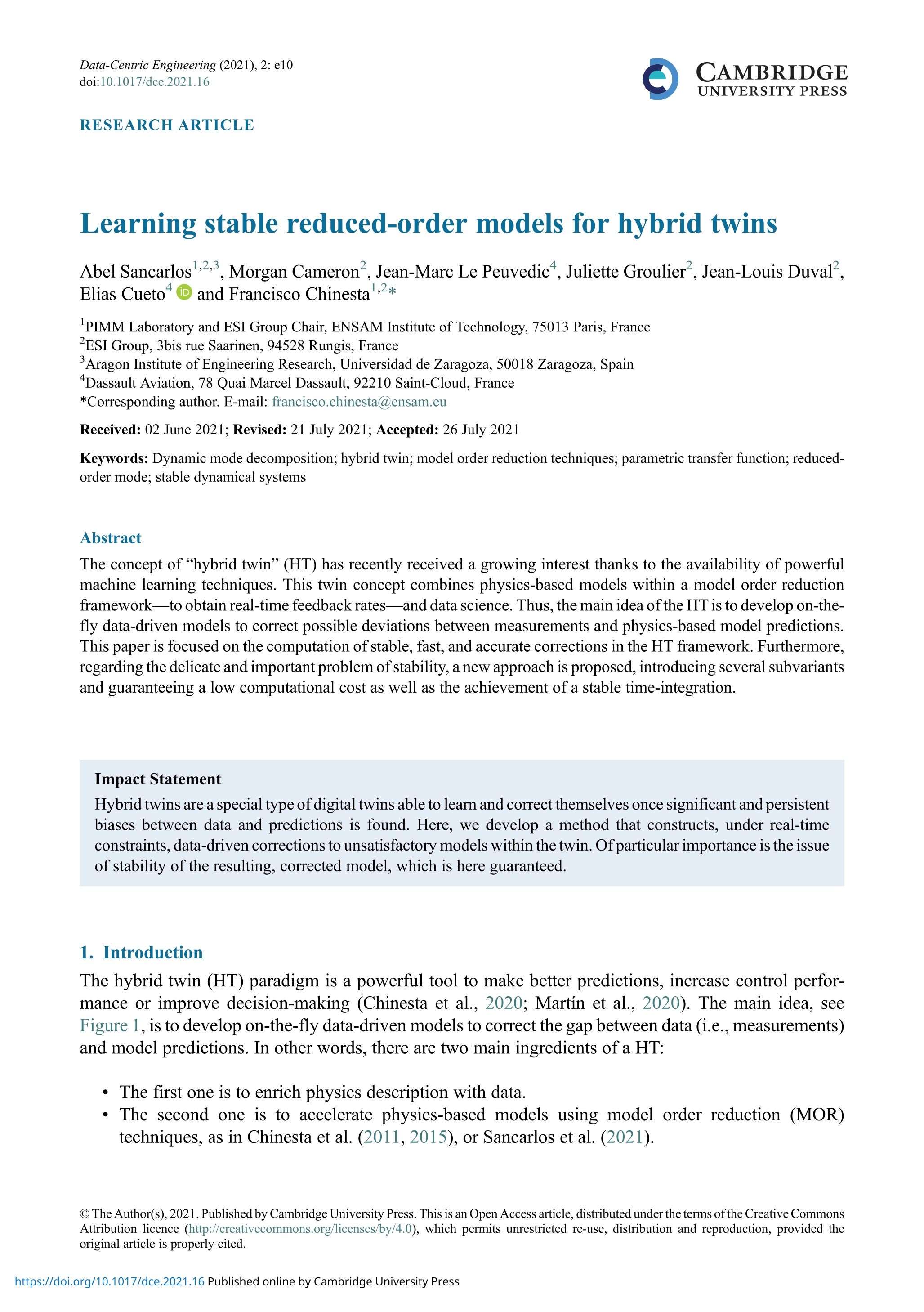 Learning stable reduced-order models for hybrid twins