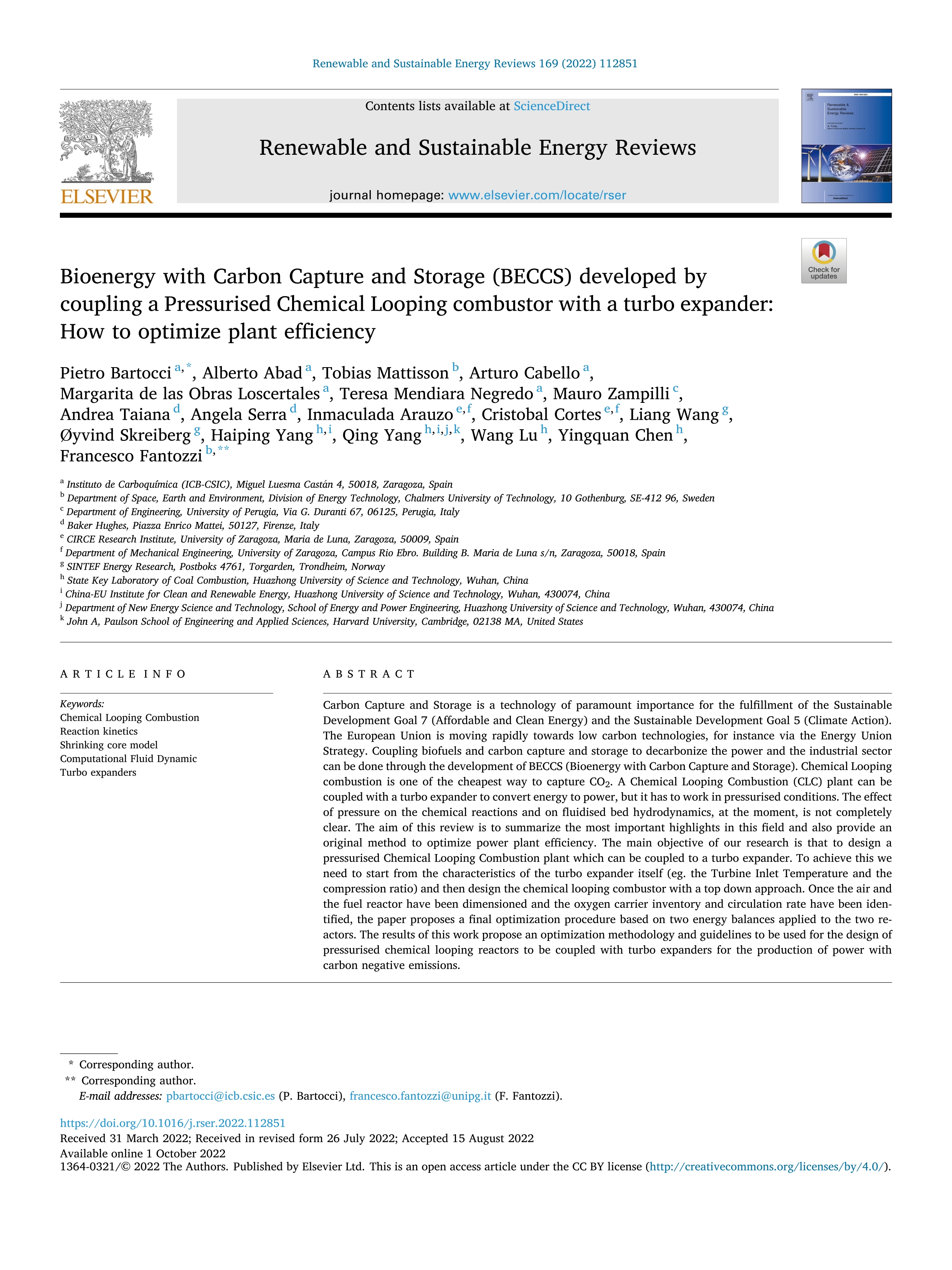 Bioenergy with Carbon Capture and Storage (BECCS) developed by coupling a Pressurised Chemical Looping combustor with a turbo expander: How to optimize plant efficiency