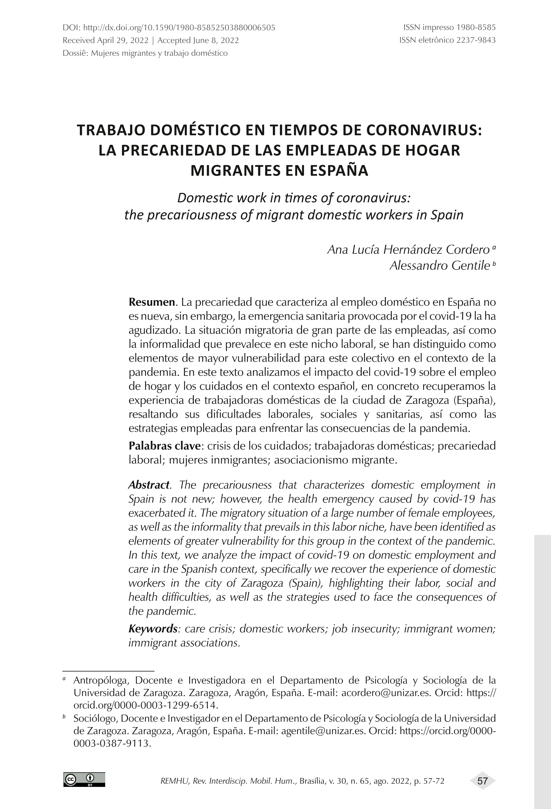 Trabajo doméstico en tiempos de coronavirus: la precariedad de las empleadas de hogar migrantes en España