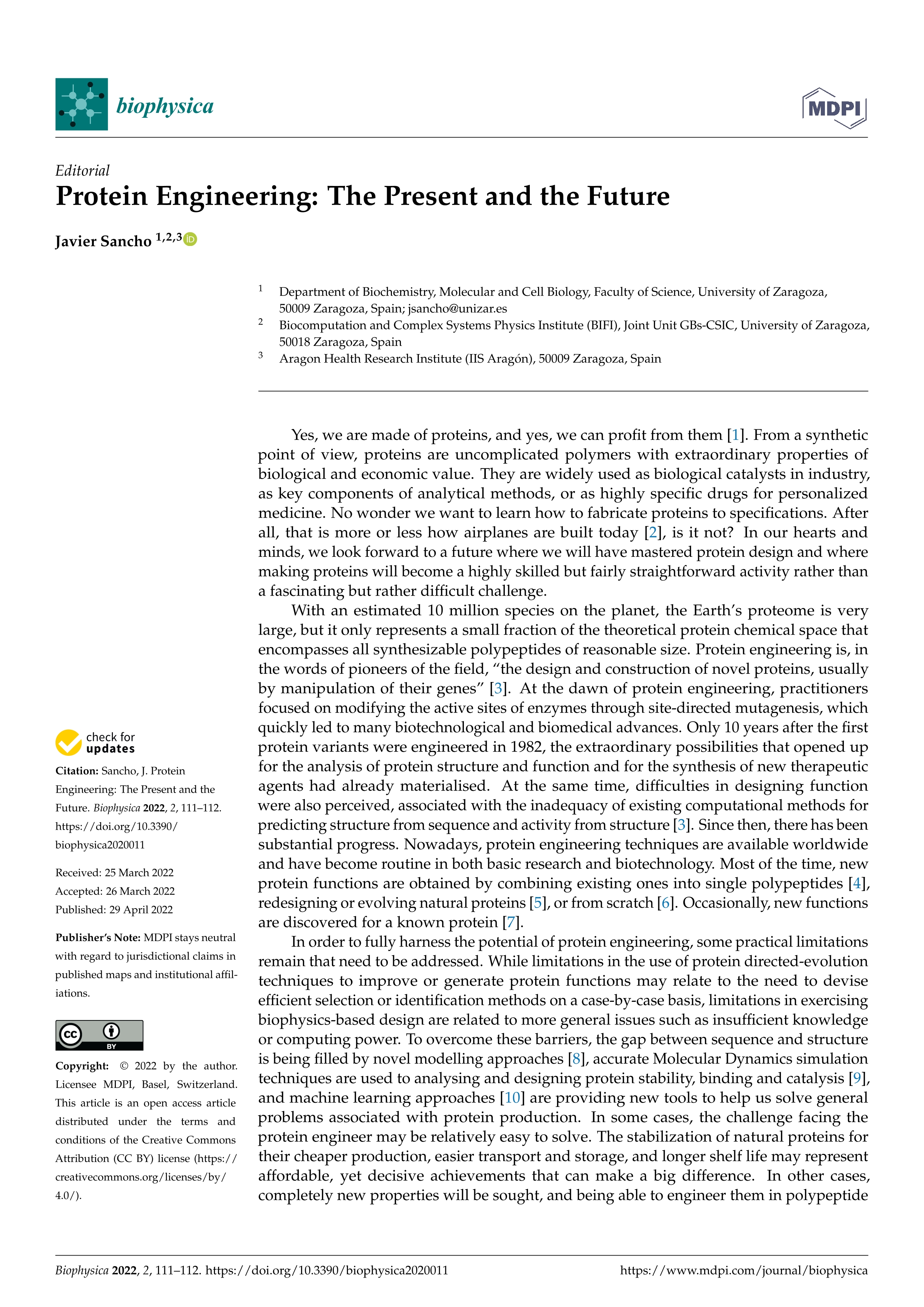 Protein engineering: the present and the future