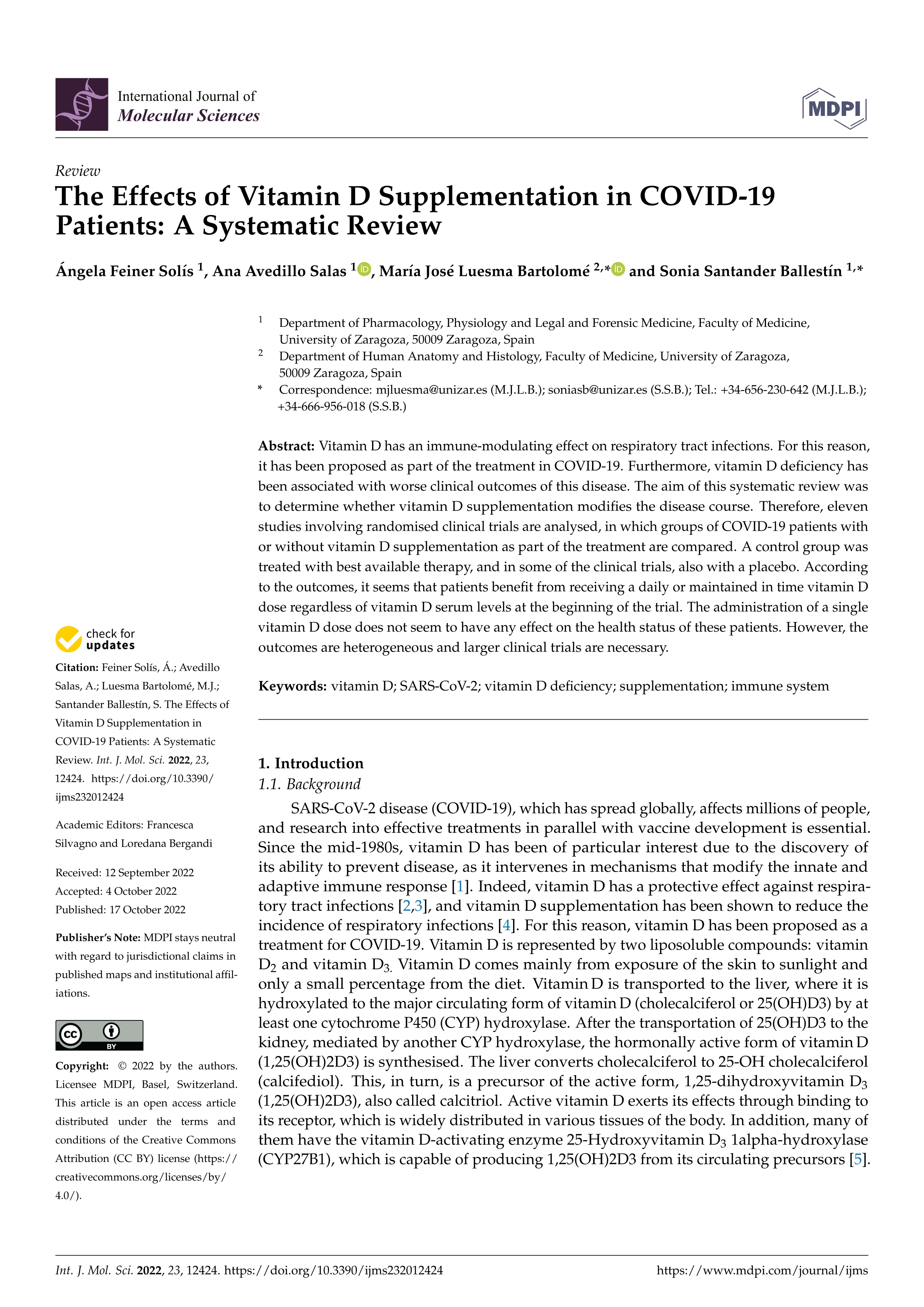 The Effects of Vitamin D Supplementation in COVID-19 Patients: A Systematic Review