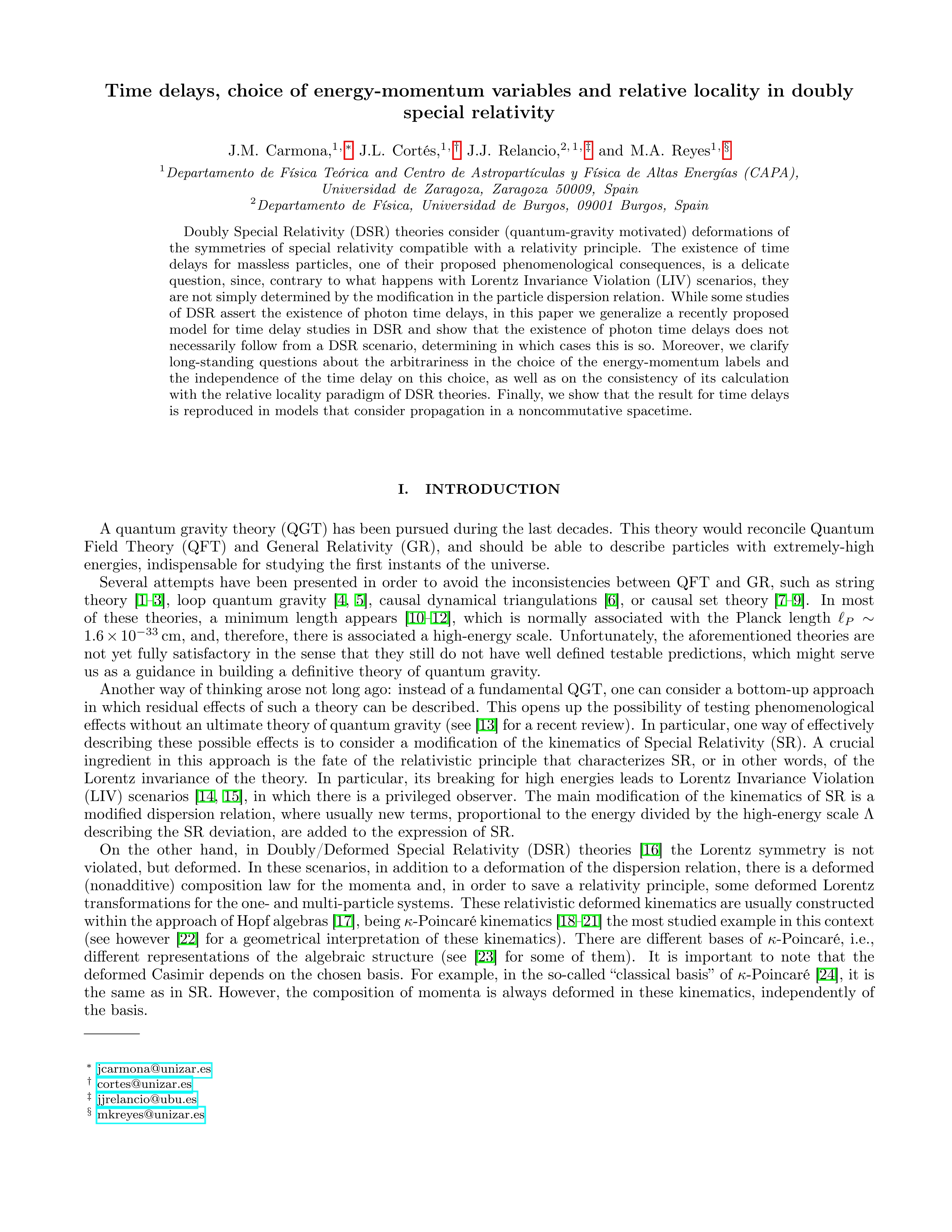 Time delays, choice of energy-momentum variables, and relative locality in doubly special relativity