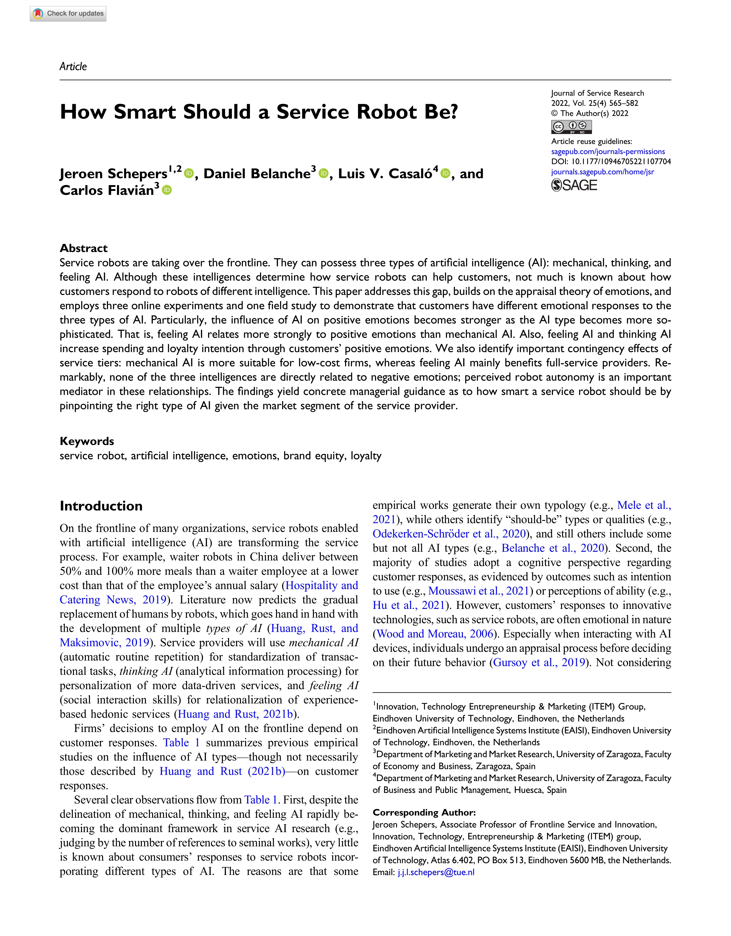 How Smart Should a Service Robot Be?