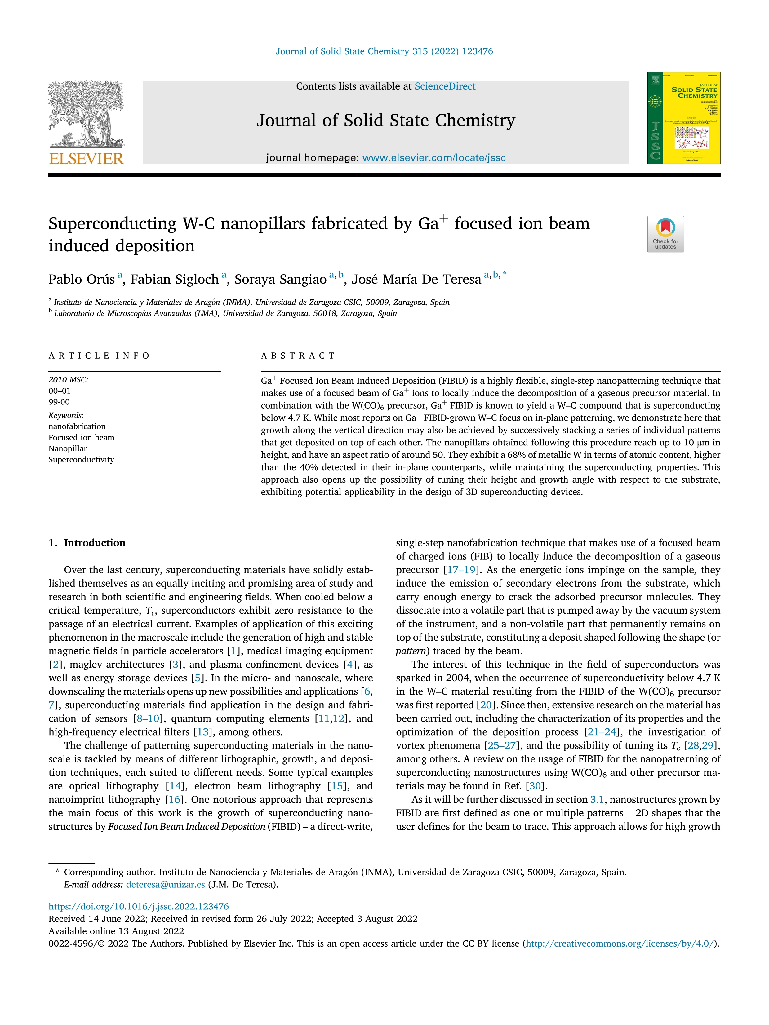 Superconducting W-C nanopillars fabricated by Ga+ focused ion beam induced deposition