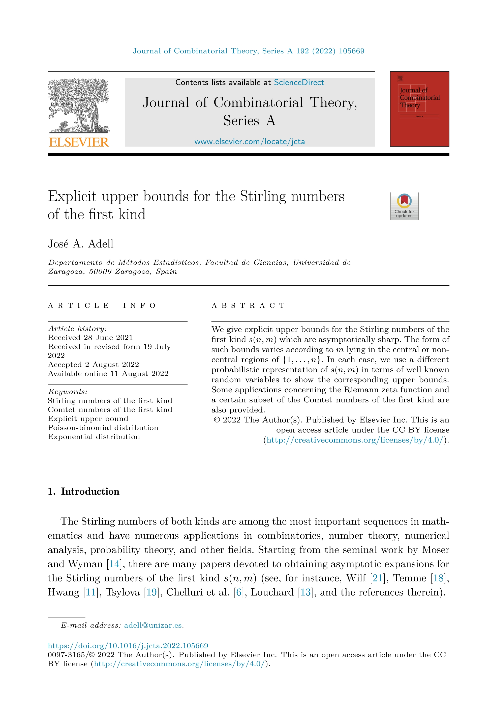 Explicit upper bounds for the Stirling numbers of the first kind