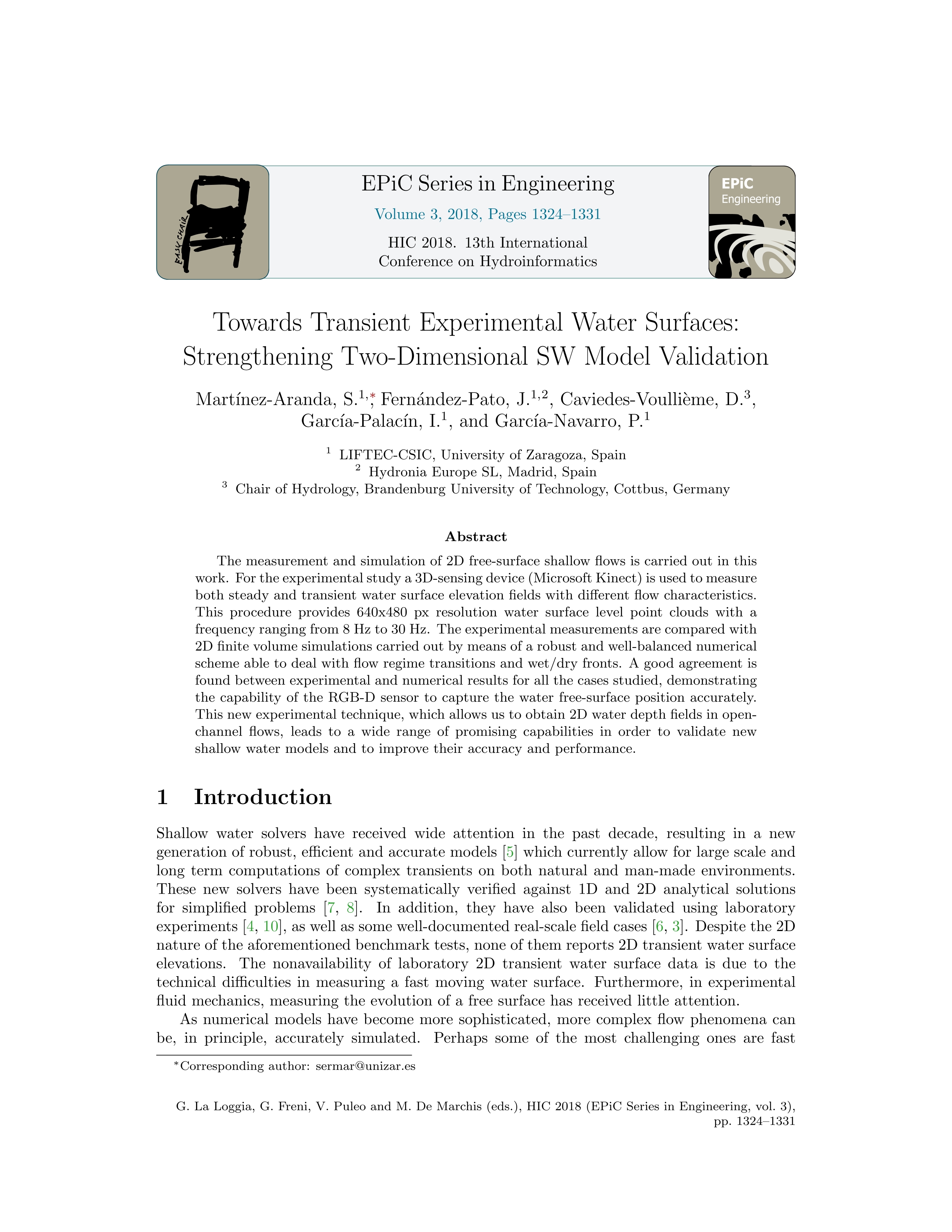 Towards Transient Experimental Water Surfaces: Strengthening Two-Dimensional SW Model Validation