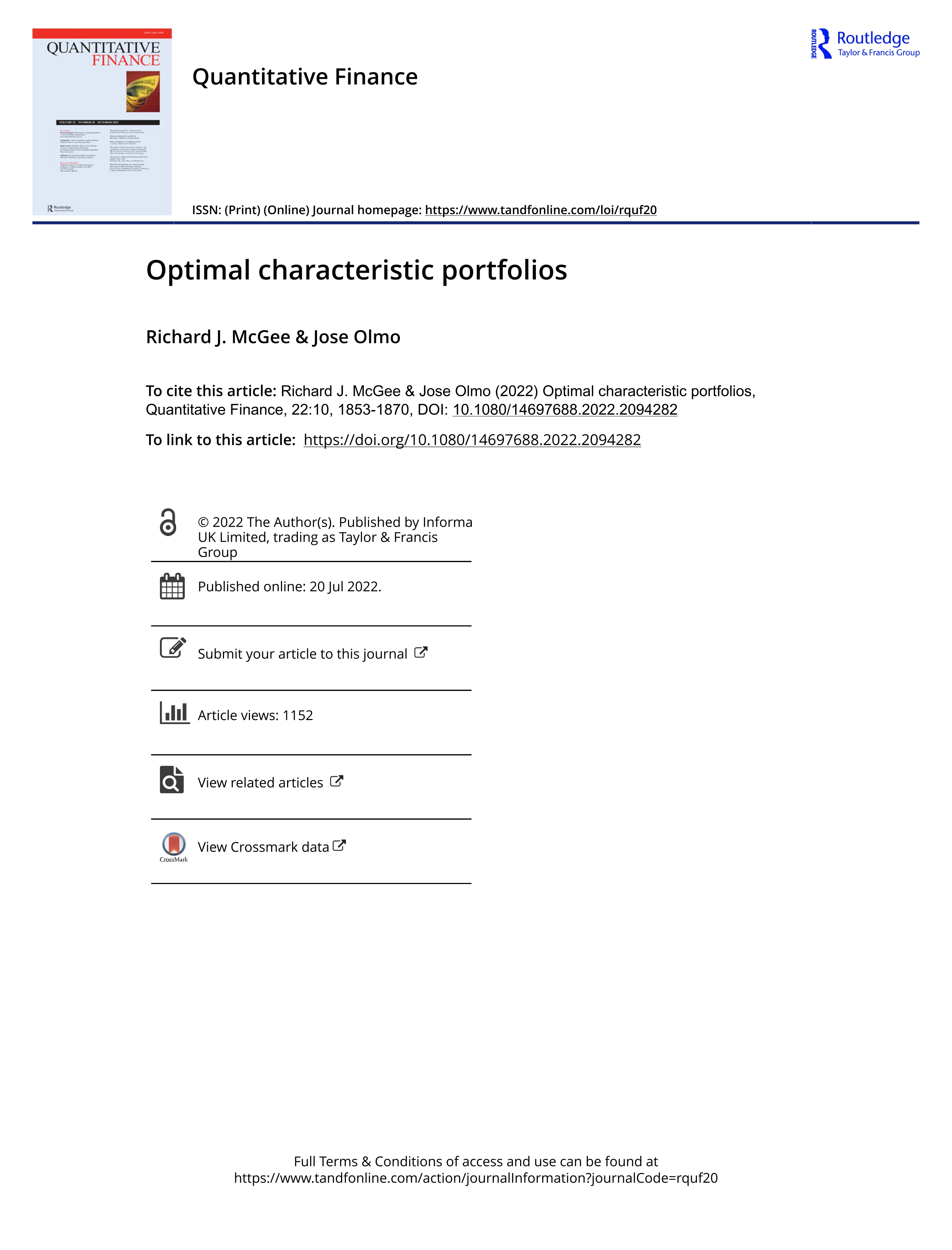 Optimal characteristic portfolios