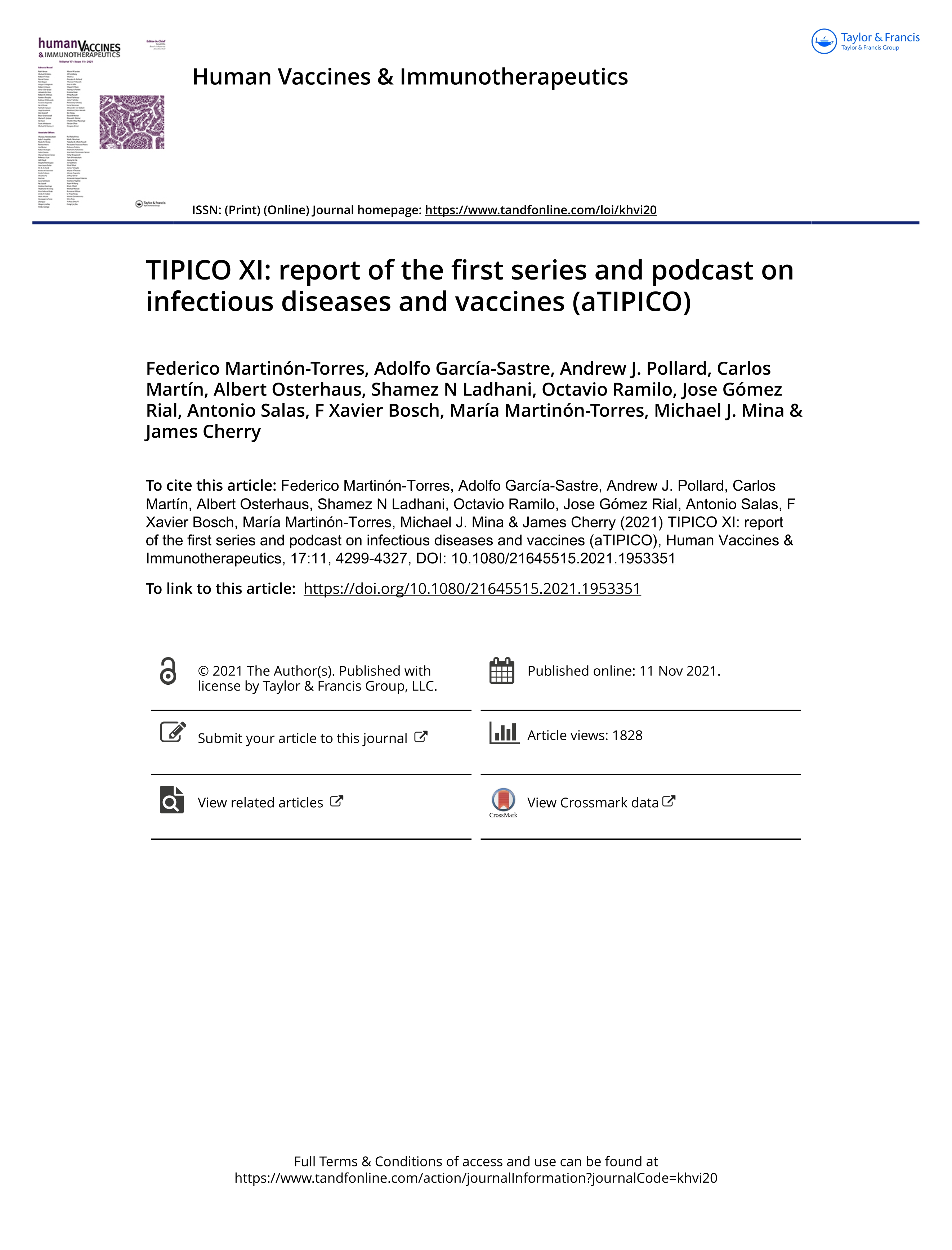 TIPICO XI: report of the first series and podcast on infectious diseases and vaccines (aTIPICO)