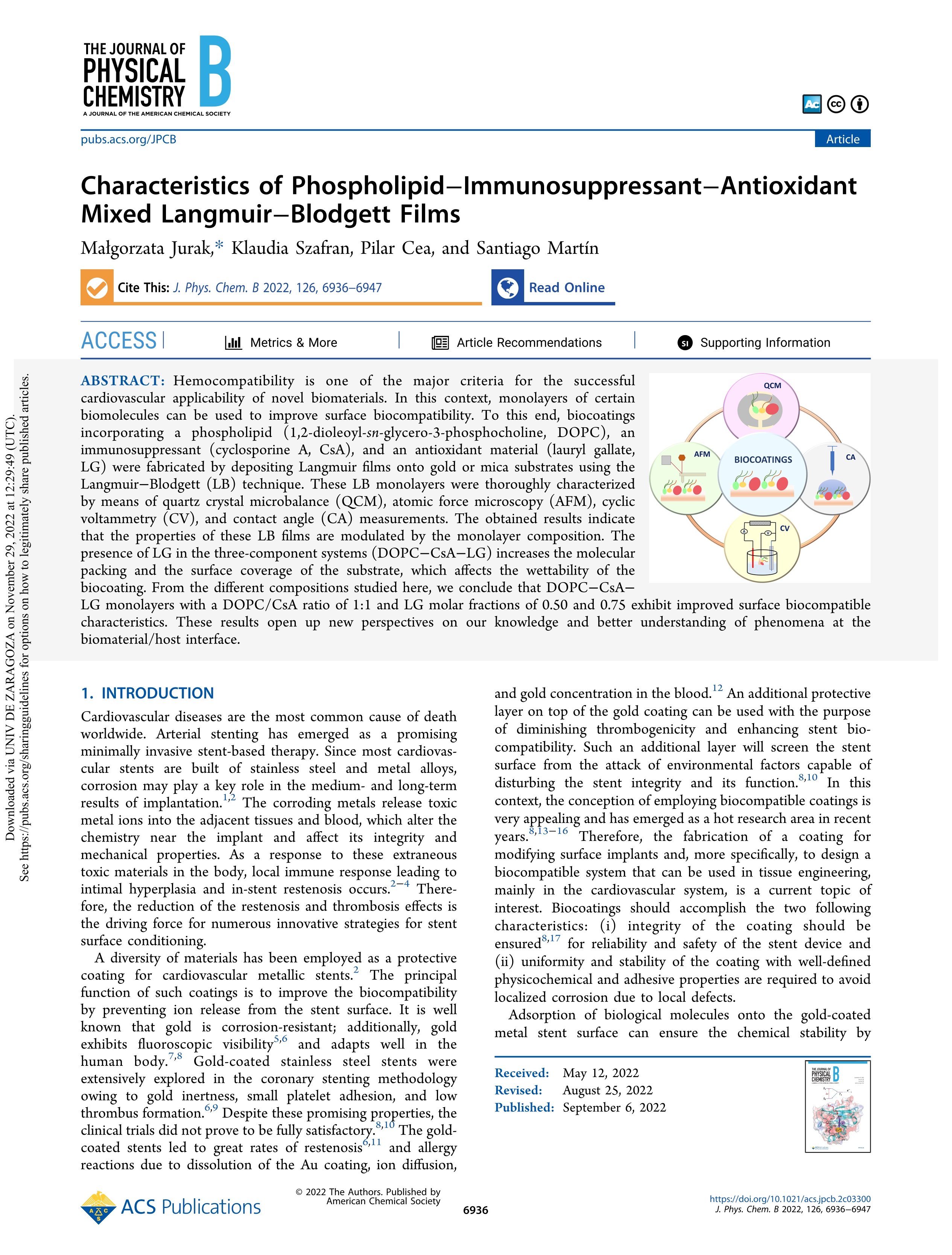 Characteristics of phospholipid–immunosuppressant–antioxidant mixed langmuir–blodgett films