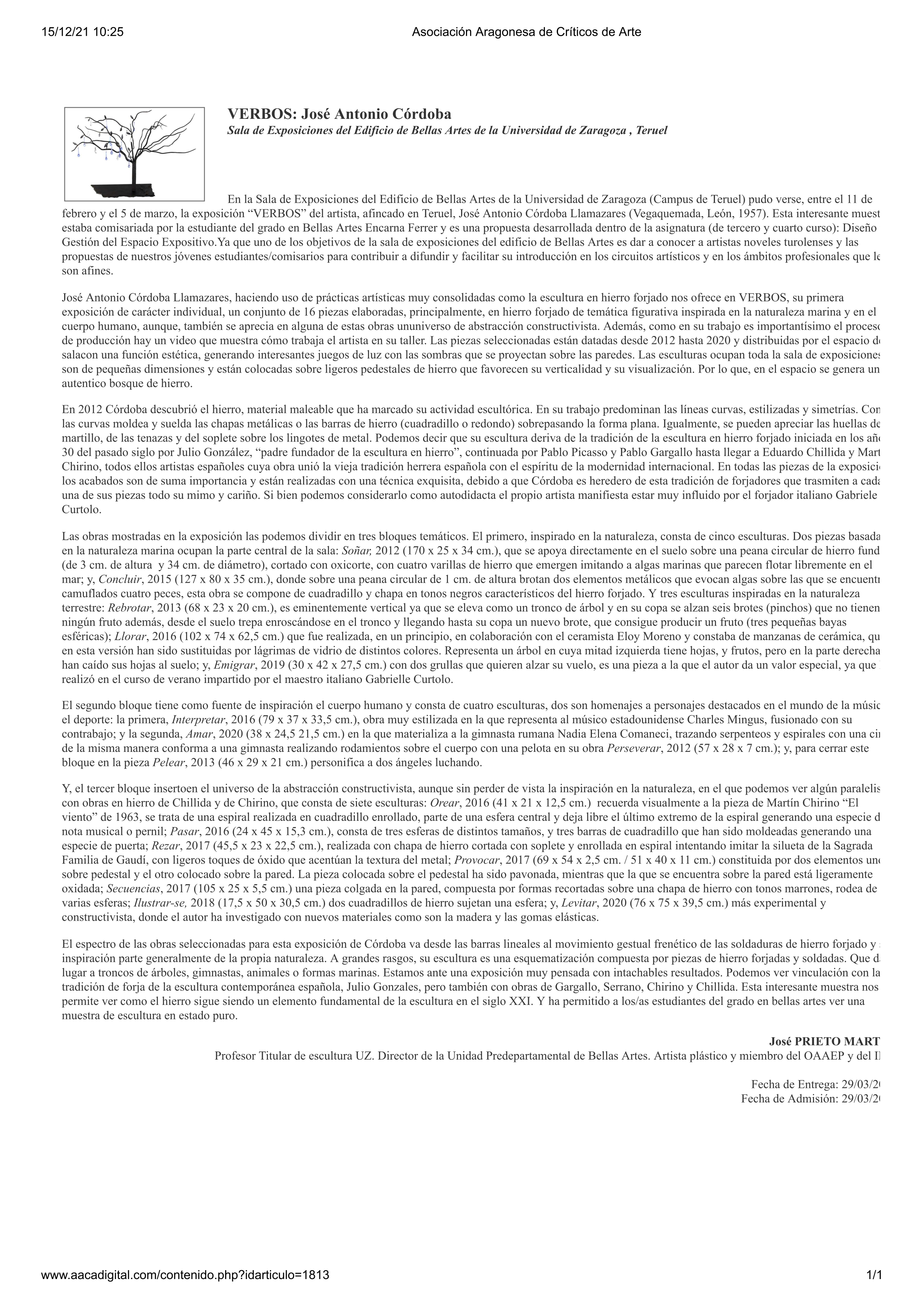 Verbos. José Antonio Córdoba