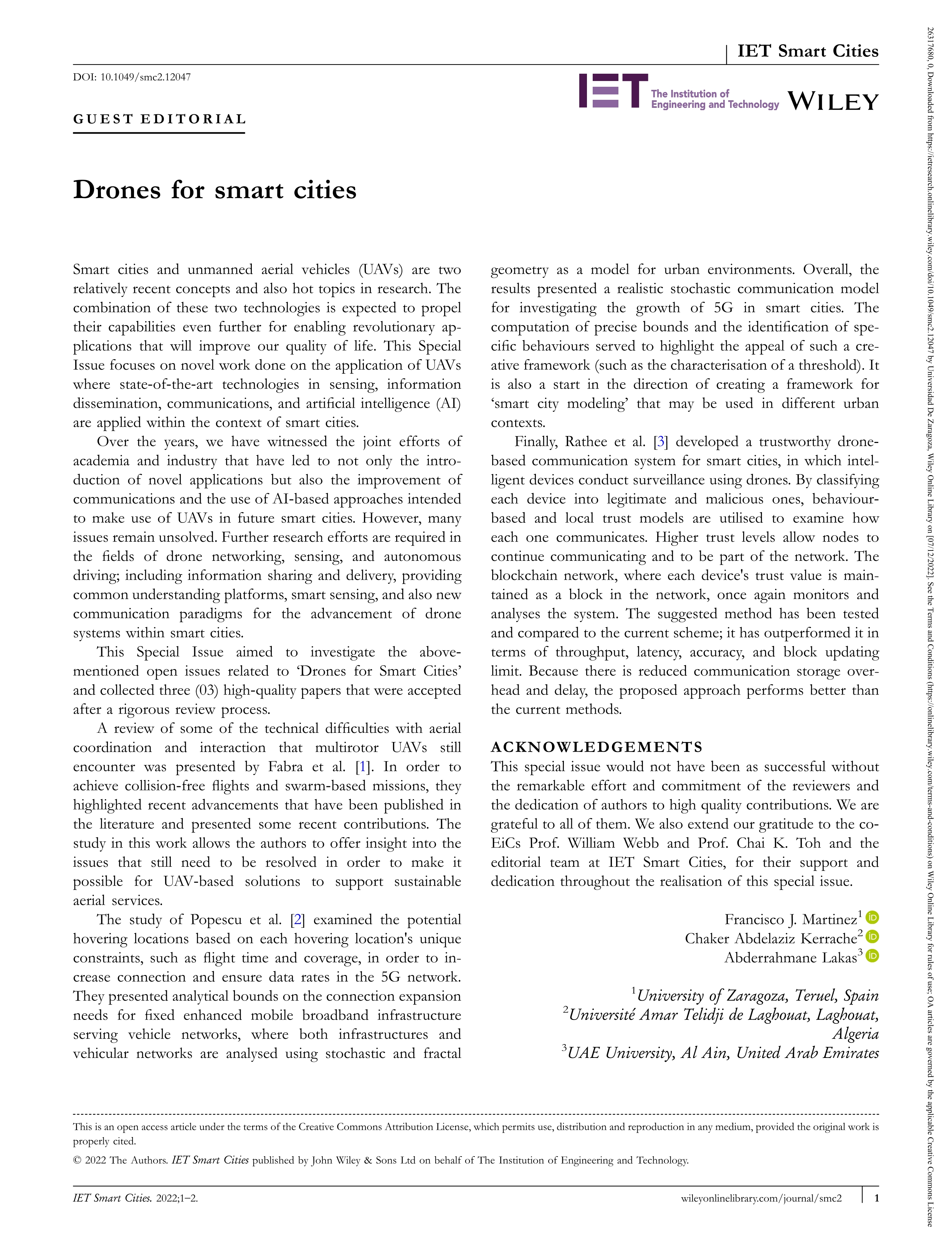 Drones for smart cities