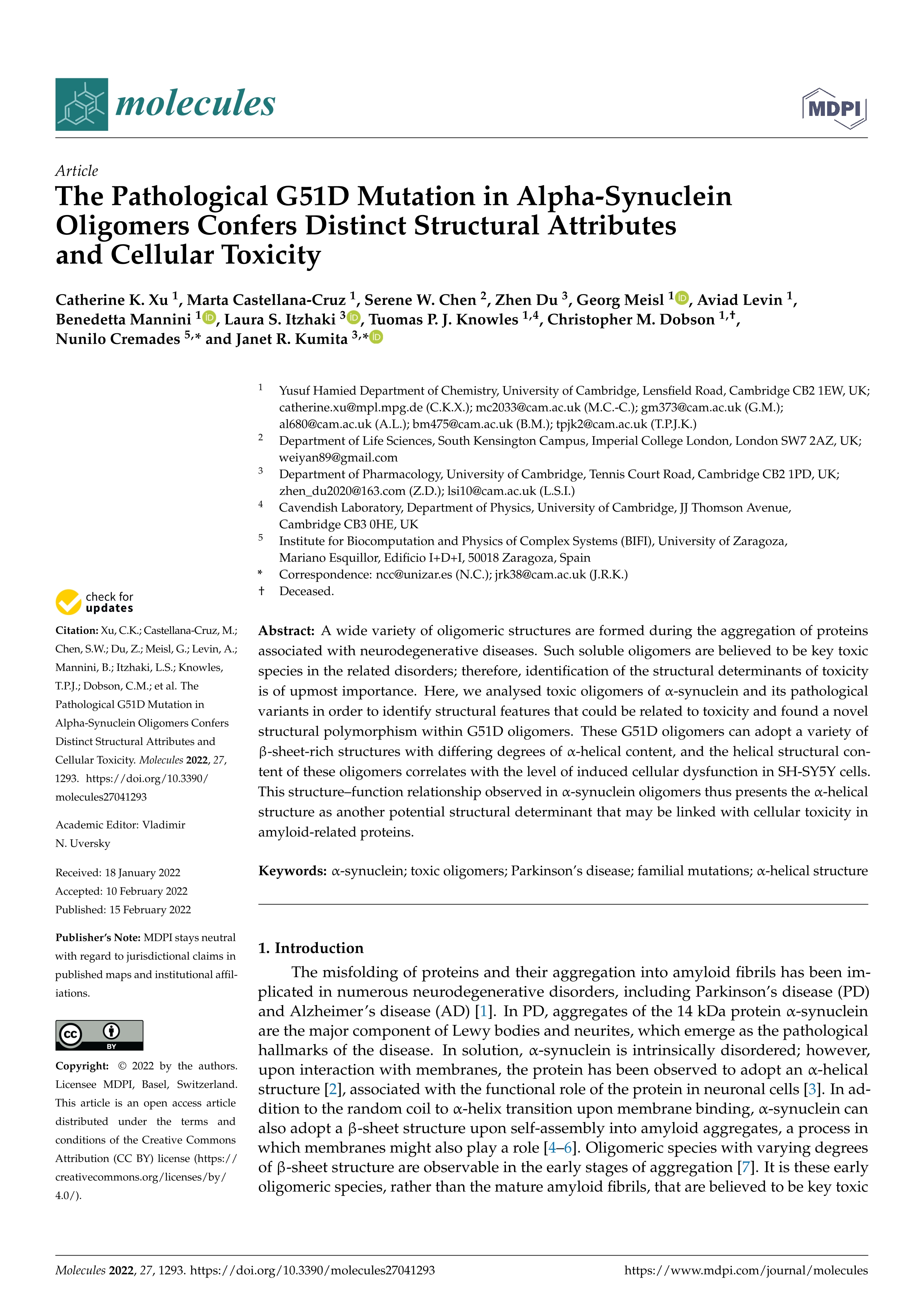 The Pathological G51D Mutation in Alpha-Synuclein Oligomers Confers Distinct Structural Attributes and Cellular Toxicity
