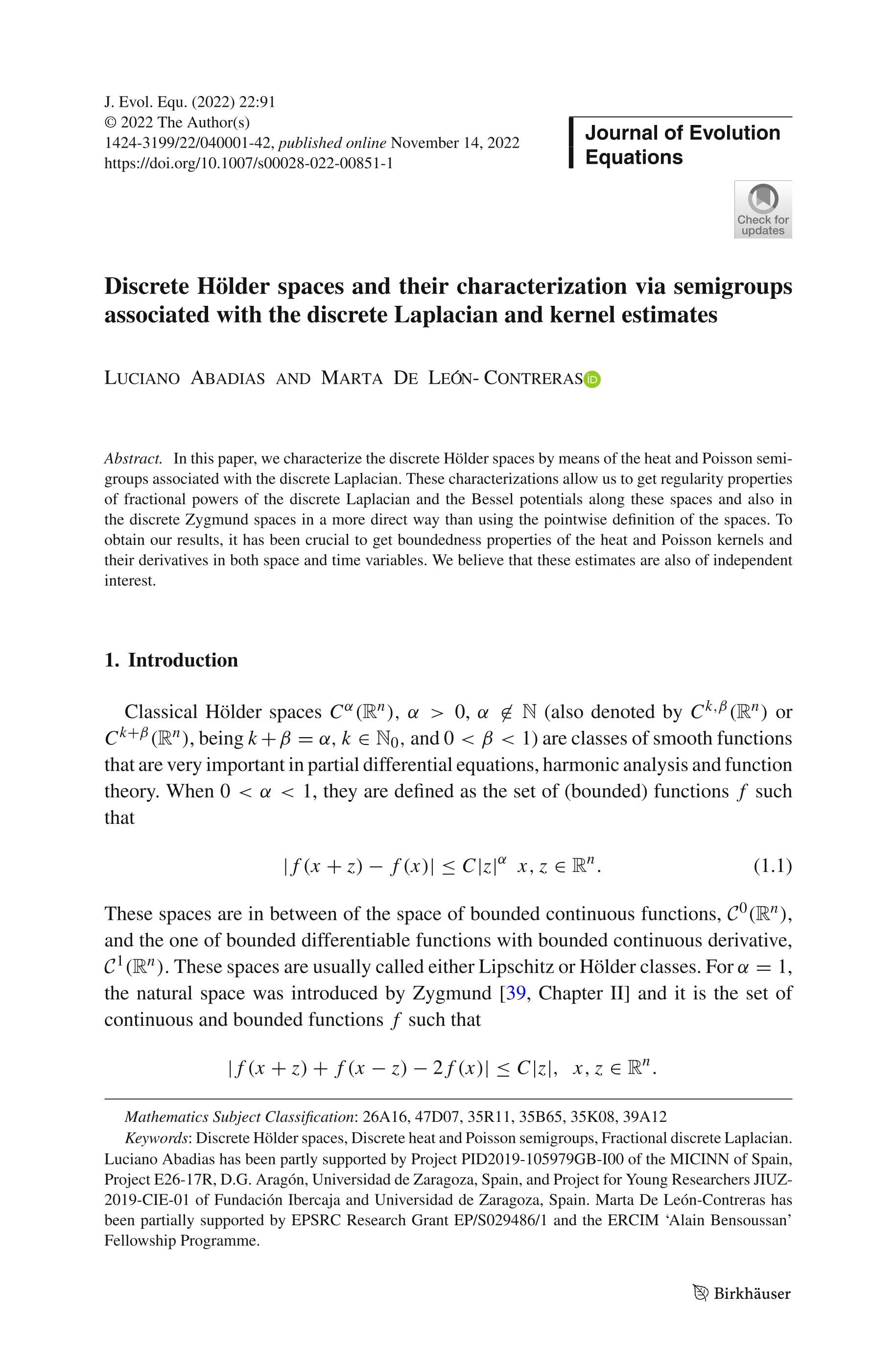 Discrete Hölder spaces and their characterization via semigroups associated with the discrete Laplacian and kernel estimates