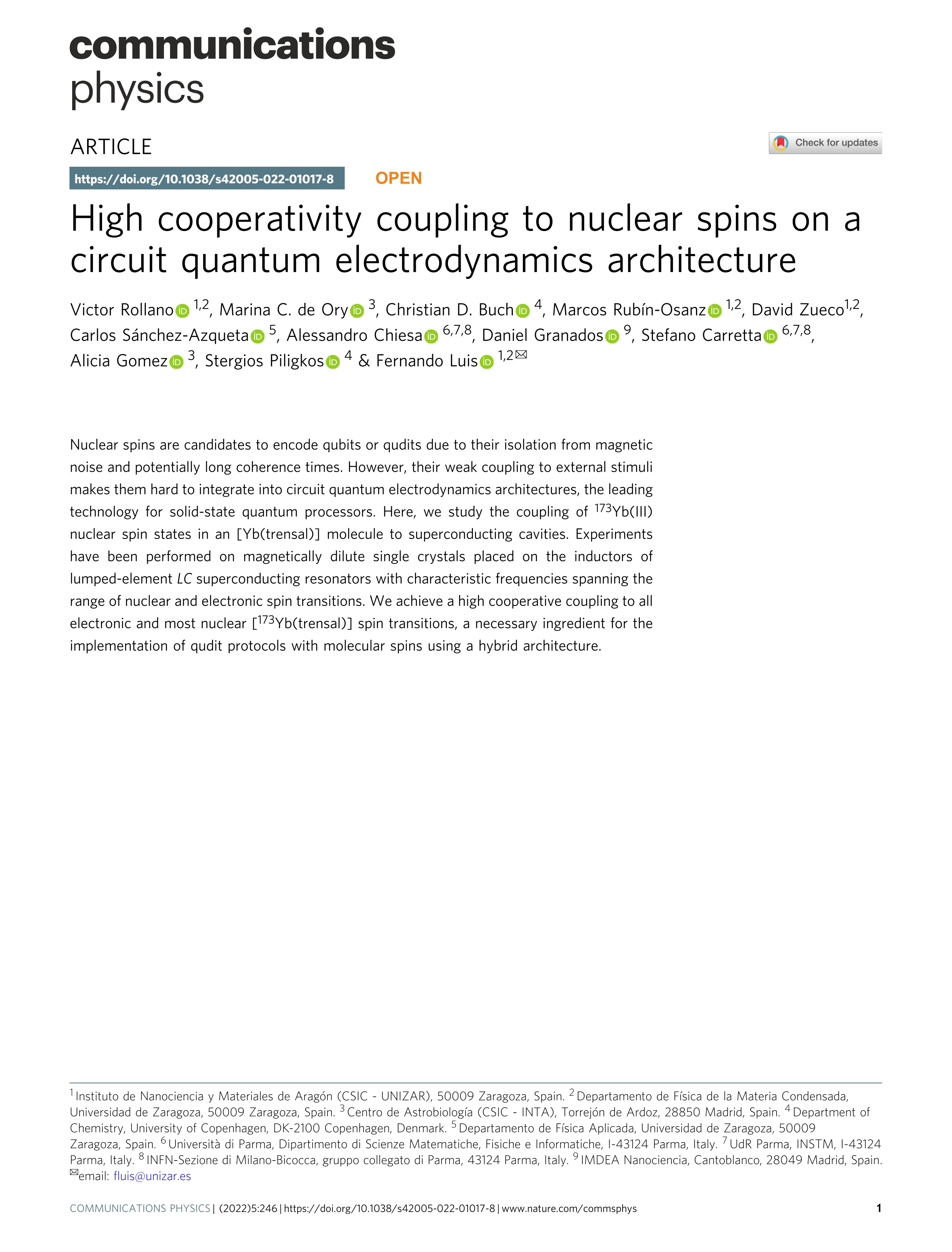 High cooperativity coupling to nuclear spins on a circuit quantum electrodynamics architecture