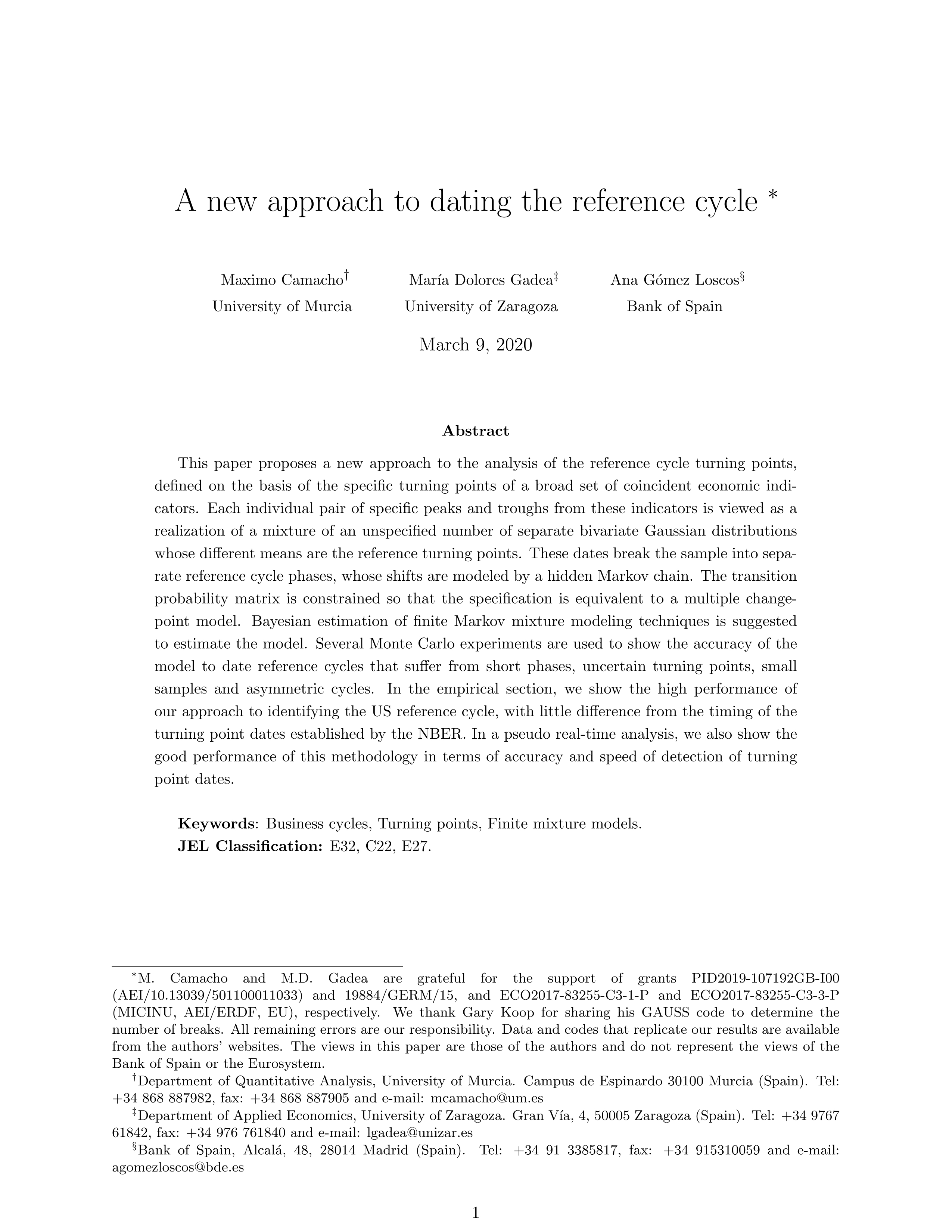 A new approach to dating the reference cycle