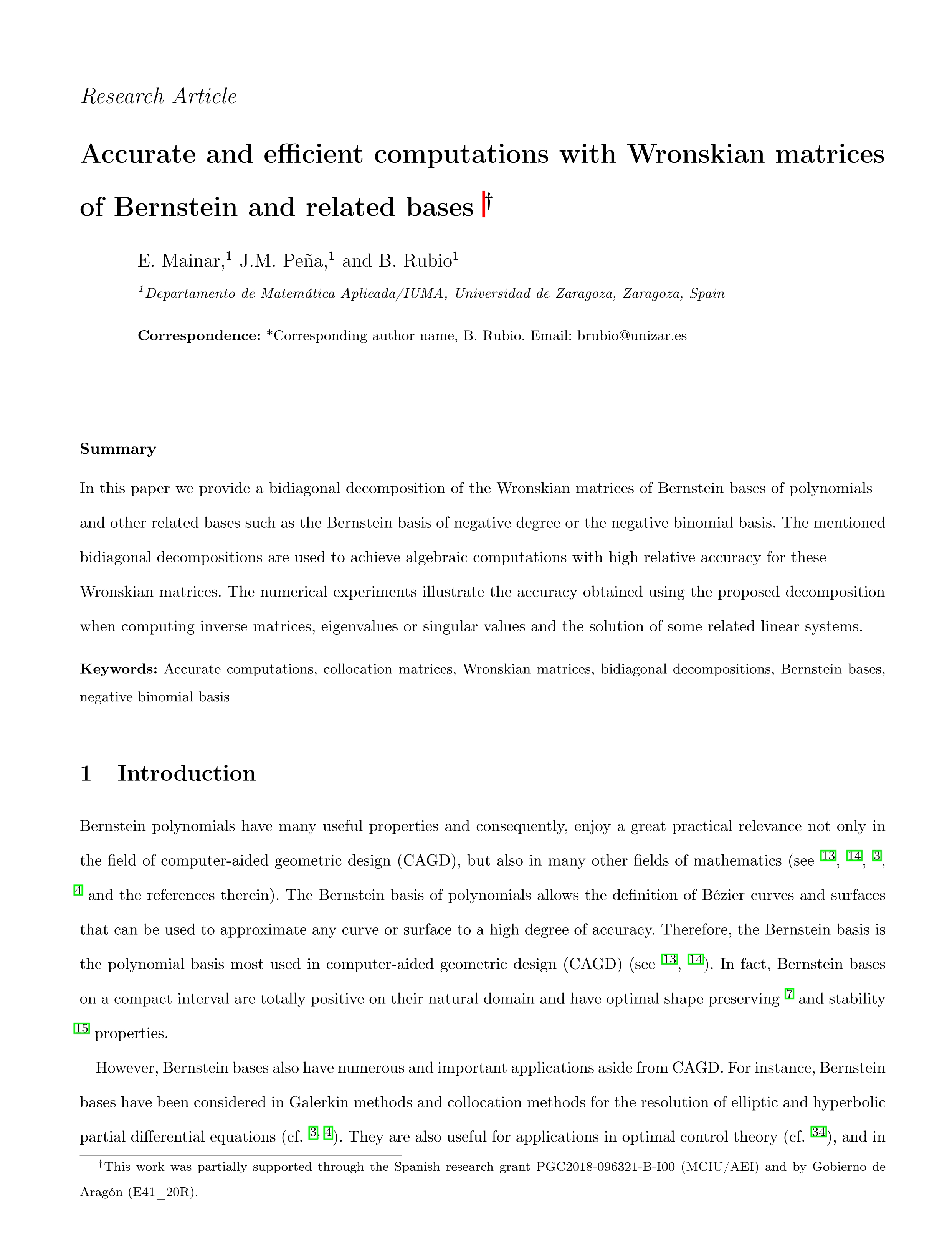 Accurate and efficient computations with Wronskian matrices of Bernstein and related bases