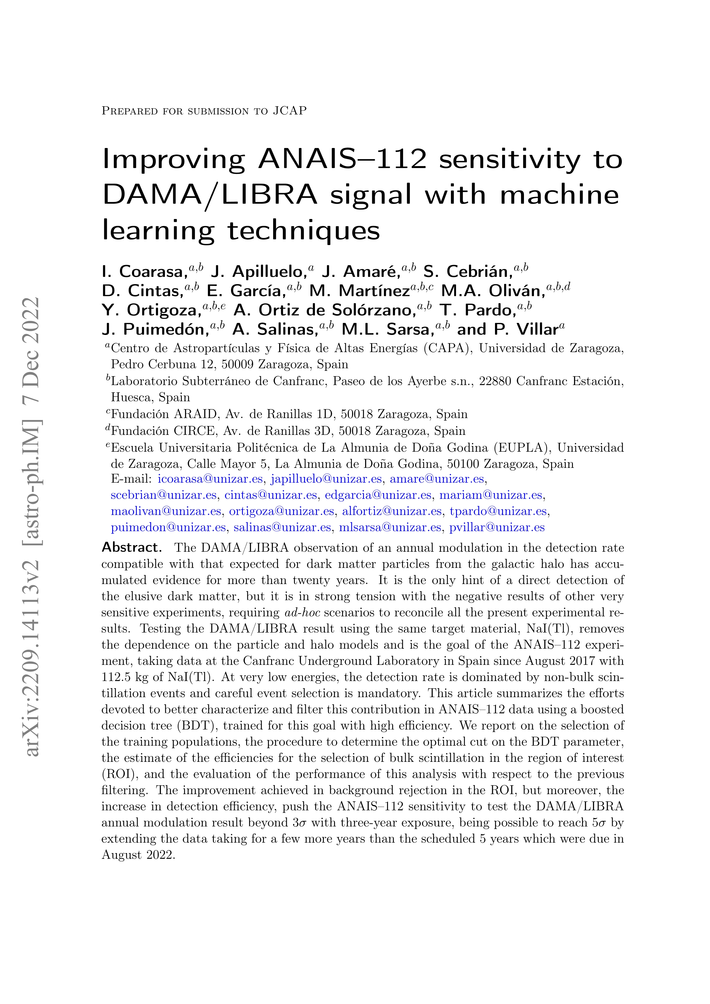 Improving ANAIS-112 sensitivity to DAMA/LIBRA signal with machine learning techniques