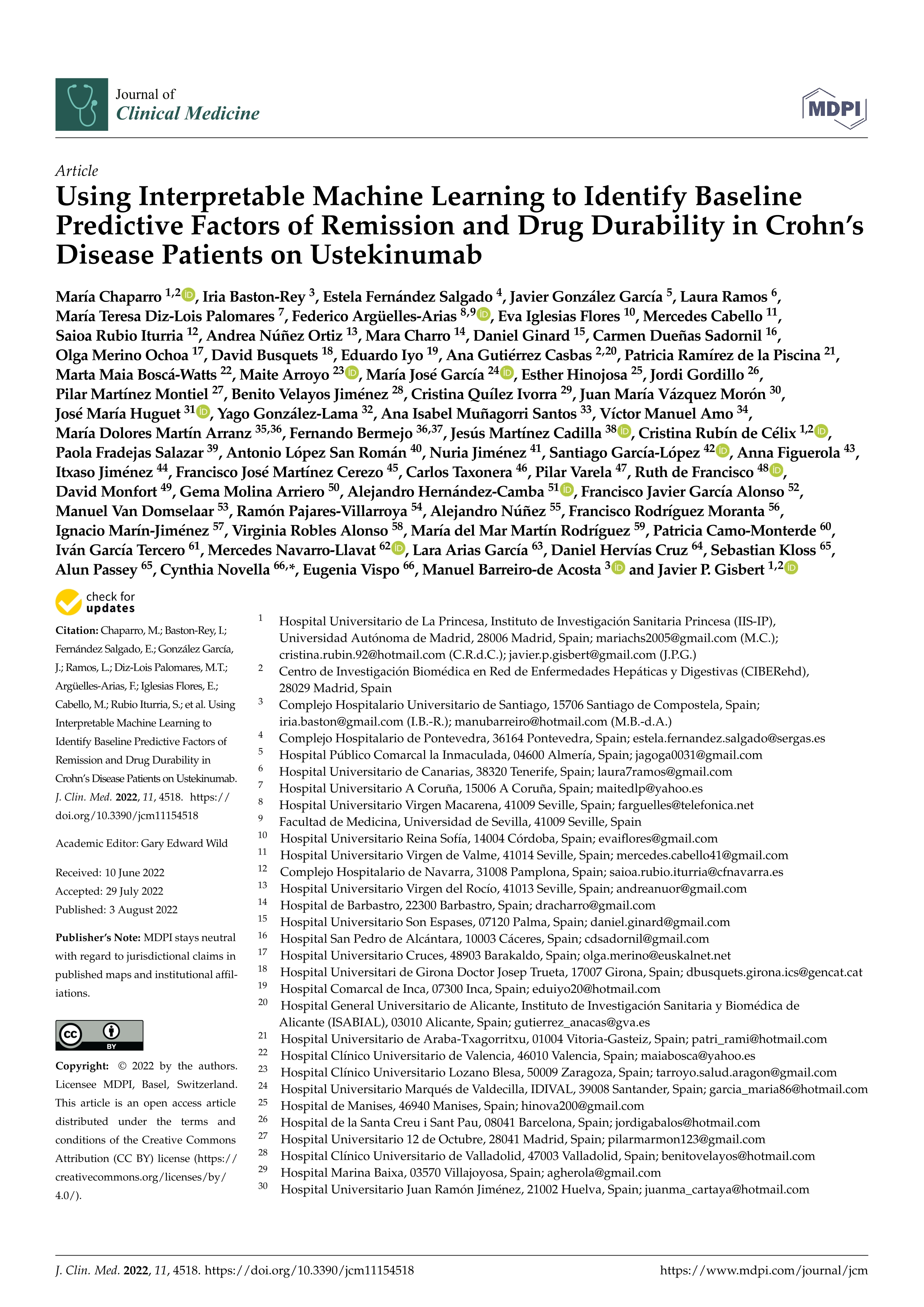 Using Interpretable Machine Learning to Identify Baseline Predictive Factors of Remission and Drug Durability in Crohn’s Disease Patients on Ustekinumab