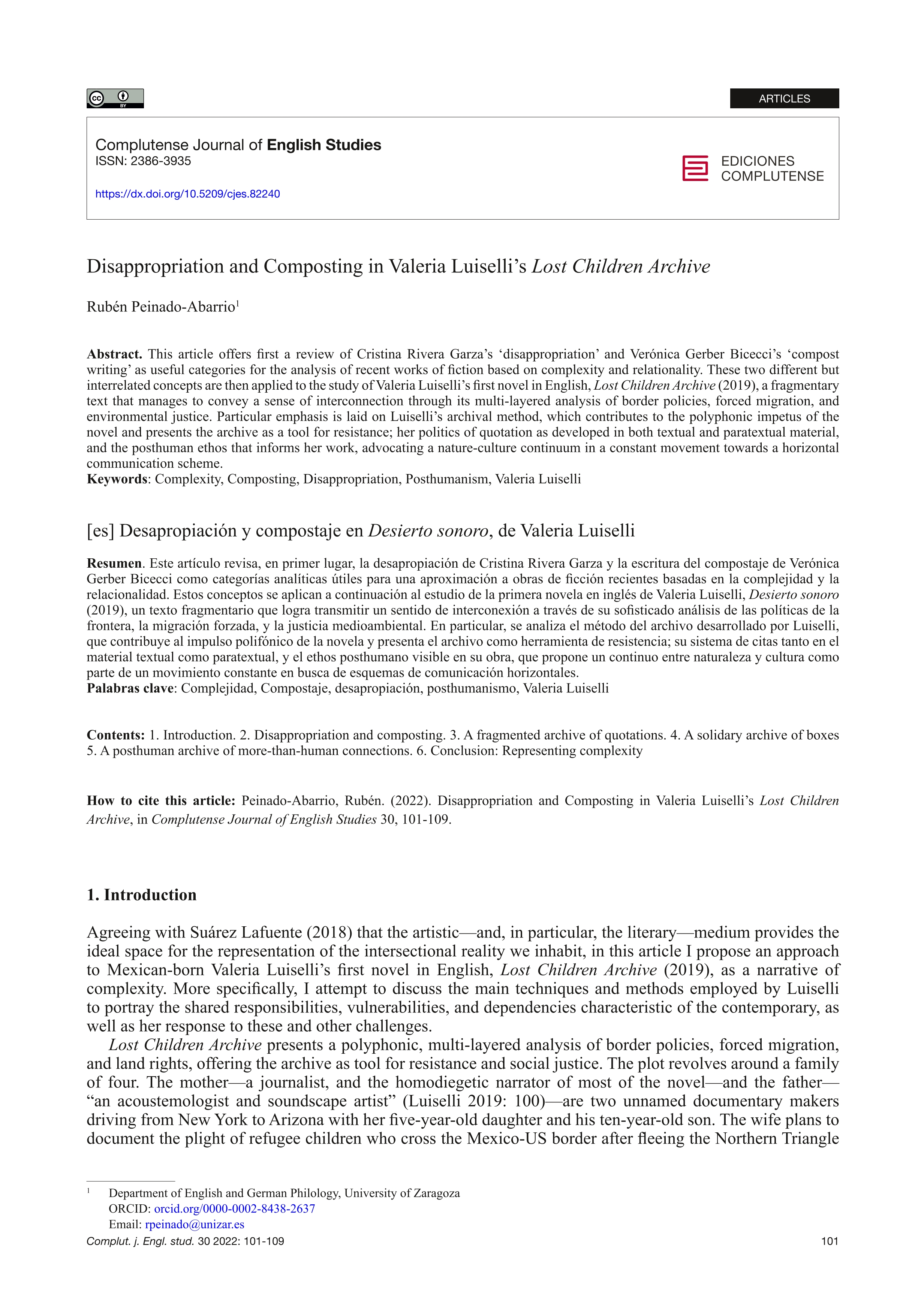 Disappropriation and Composting in Valeria Luiselli’s Lost Children Archive