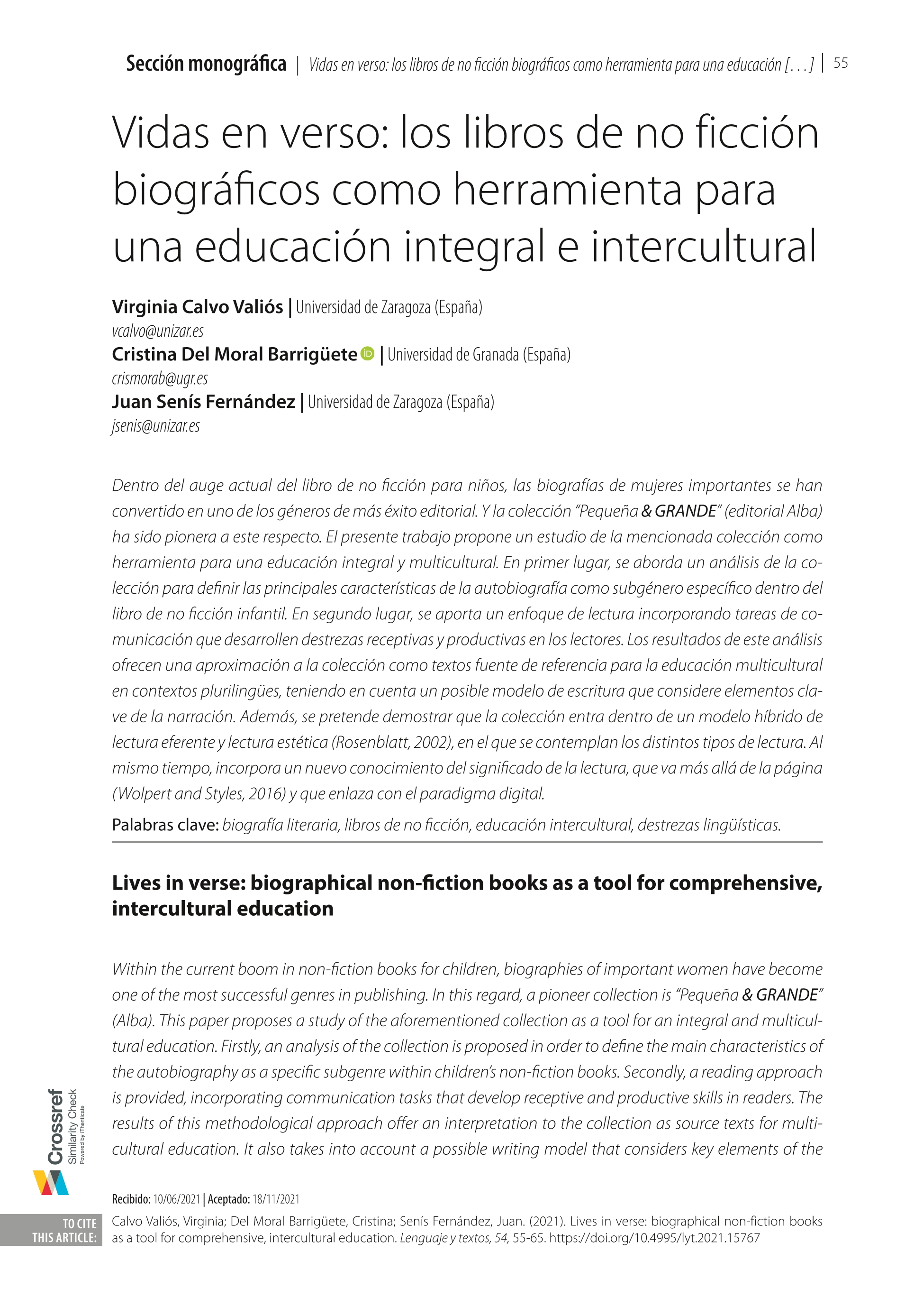Vidas en verso: los libros de no ficción biográficos como herramienta para una educación integral e intercultural