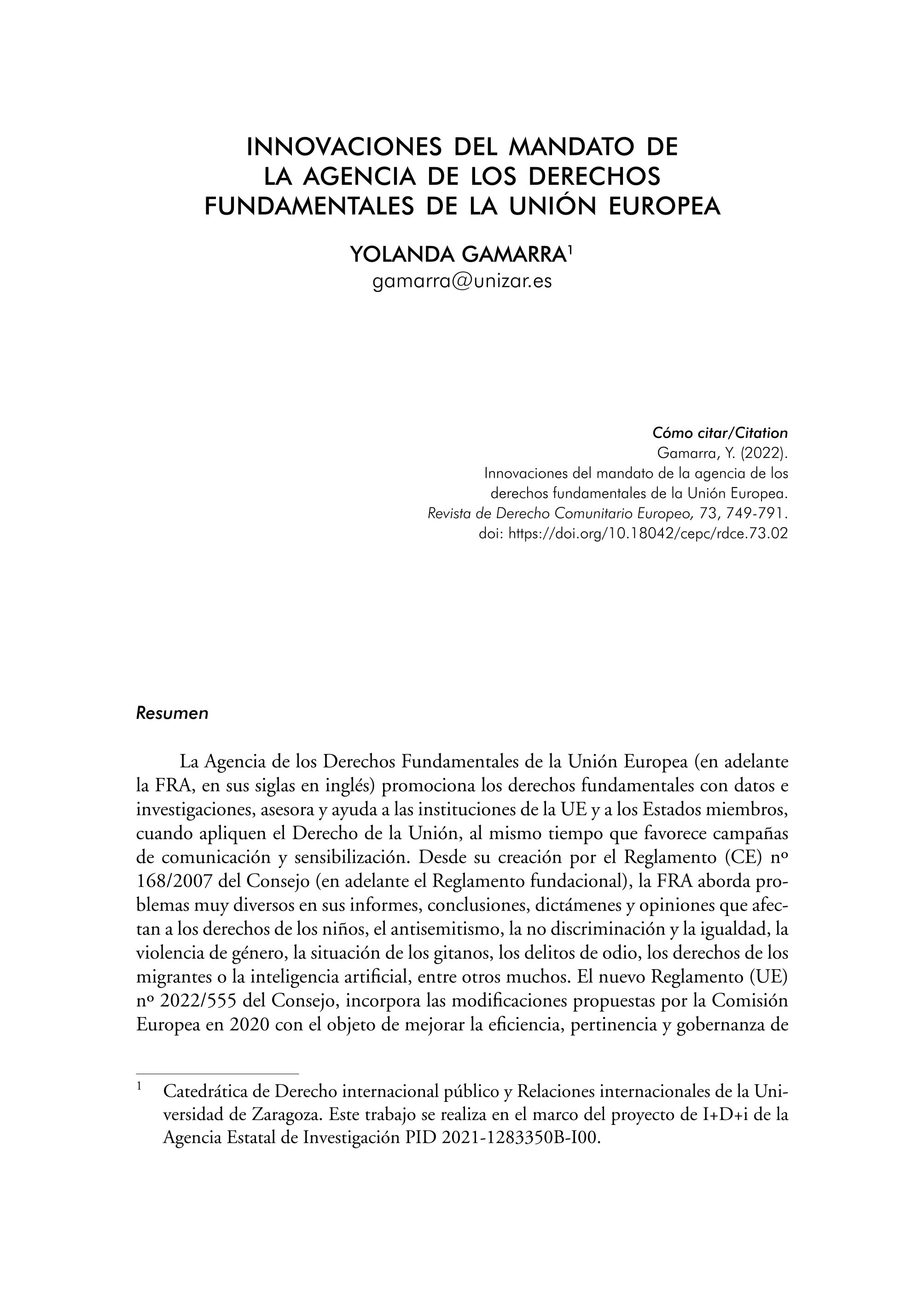 Innovaciones del mandato de la Agencia de los Derechos Fundamentales de la Unión Europea