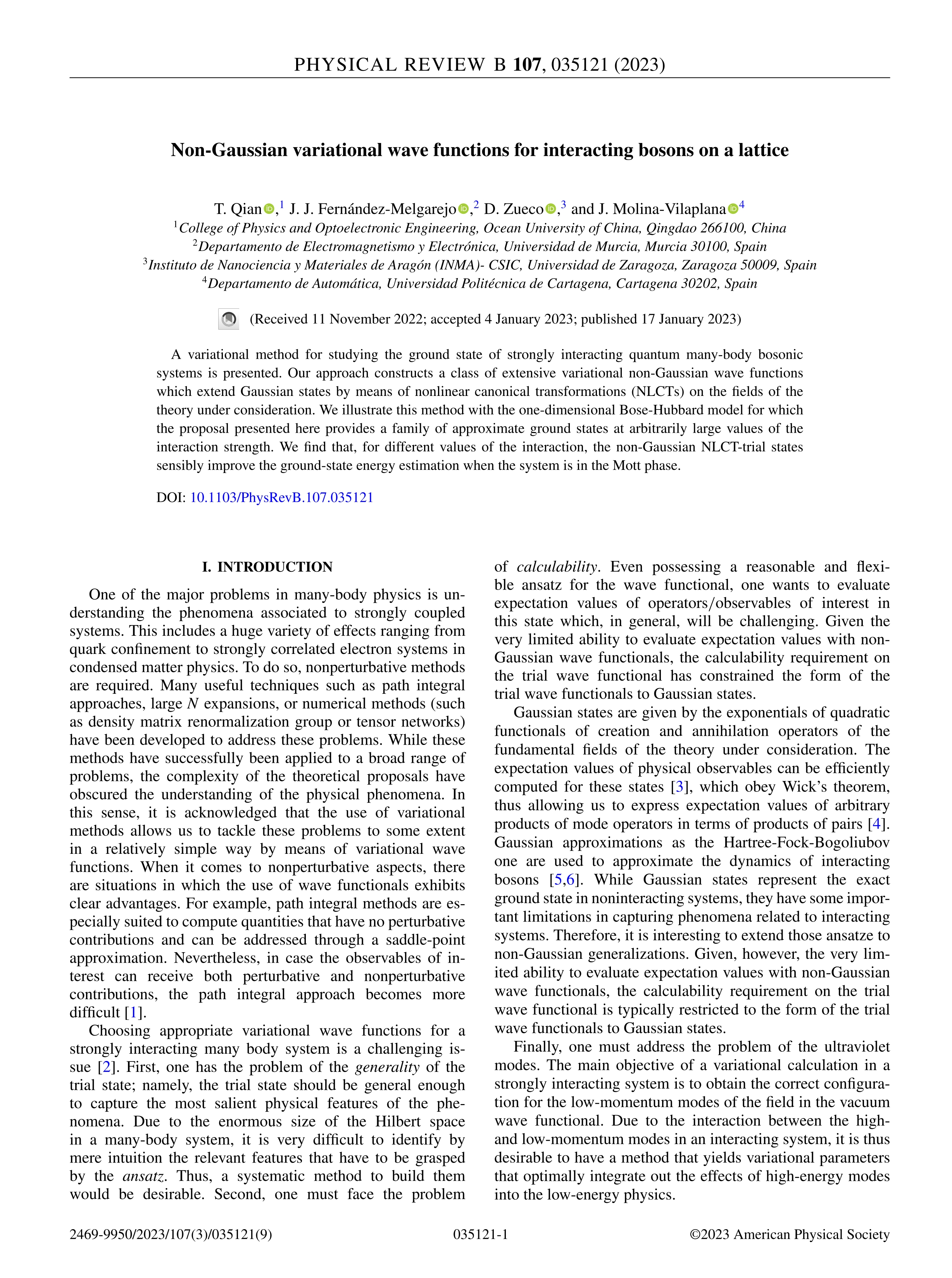 Non-Gaussian variational wave functions for interacting bosons on a lattice