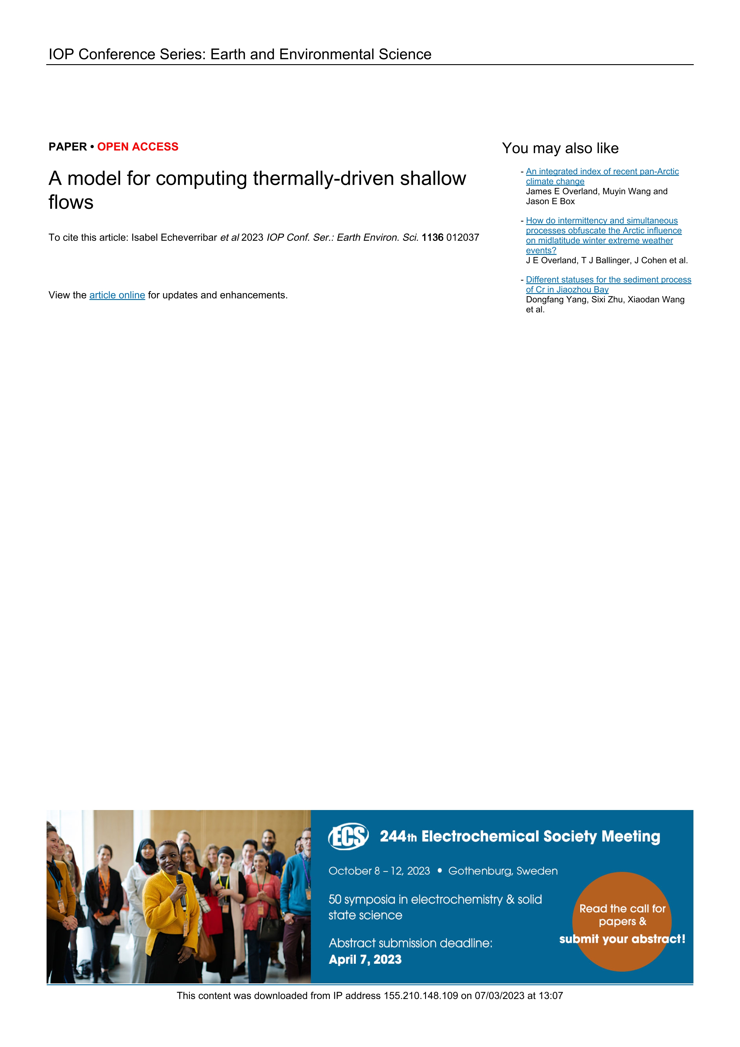 A model for computing thermally-driven shallow flows