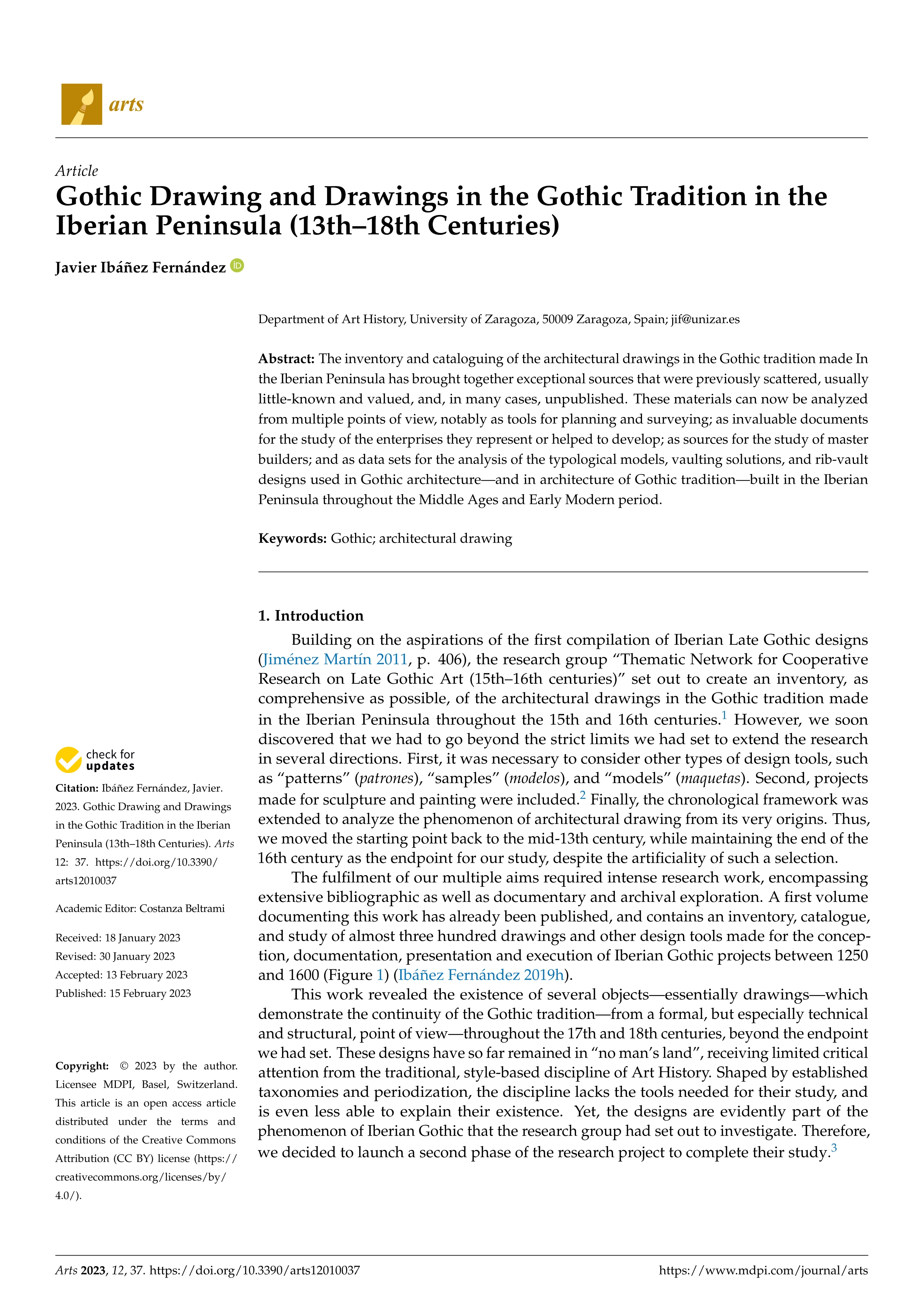 Gothic drawing and drawings in the gothic tradition in the iberian peninsula (13th–18th centuries)