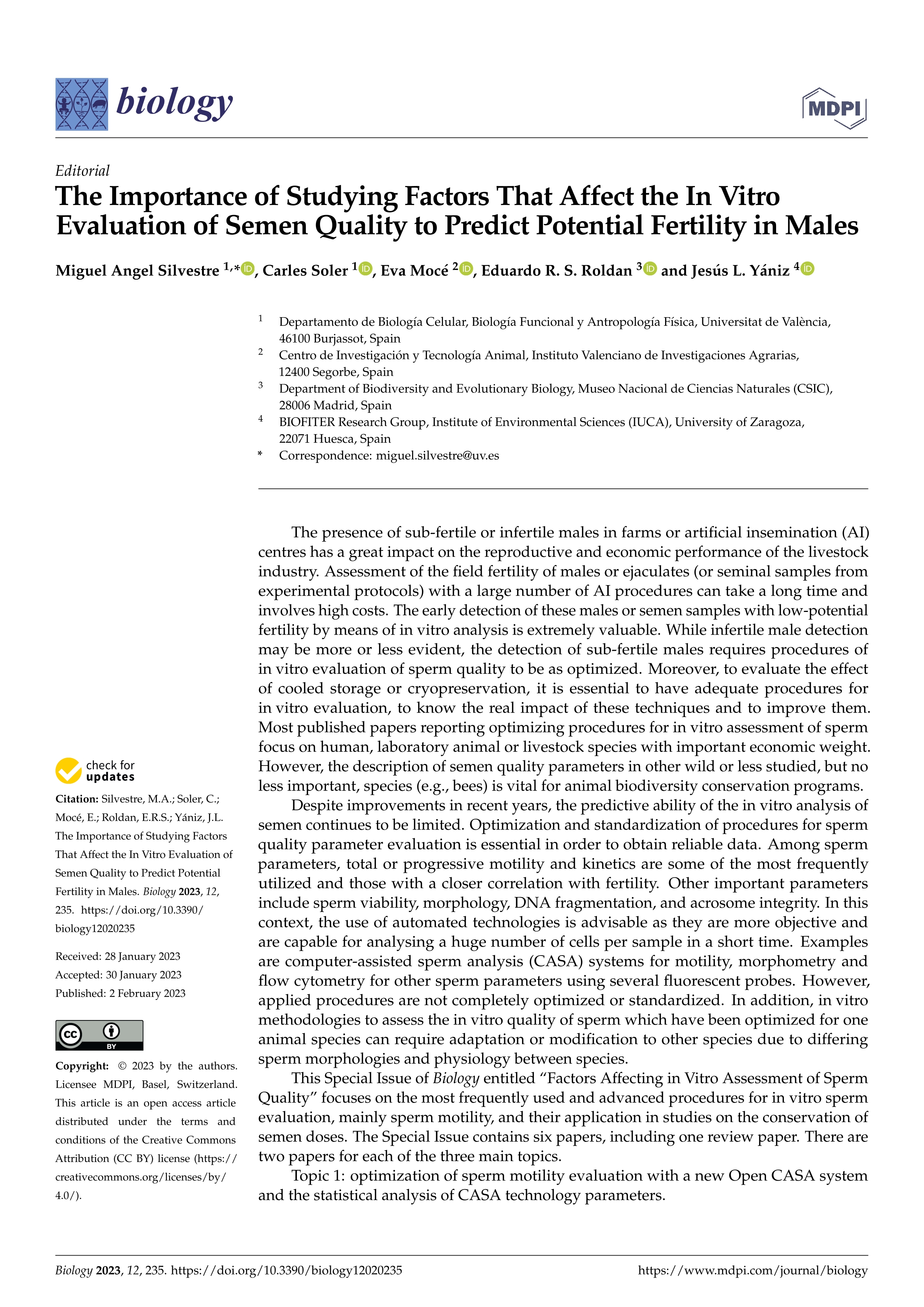 The importance of studying factors that affect the in vitro evaluation of semen quality to predict potential fertility in males