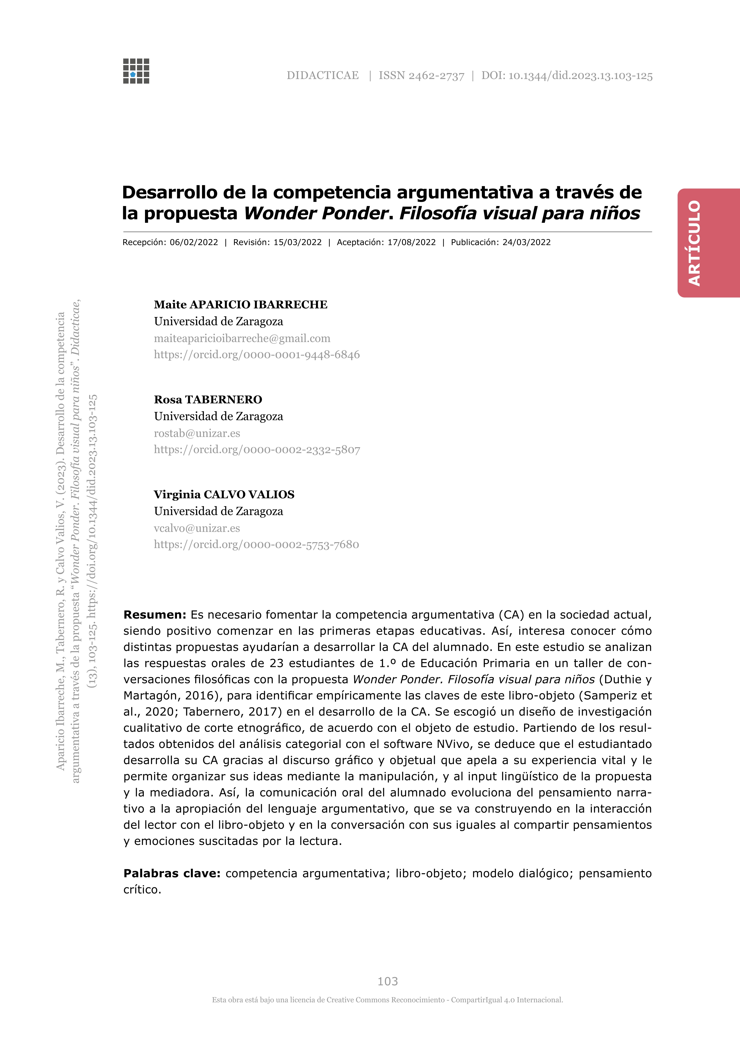 Desarrollo de la competencia argumentativa a través de la propuesta 