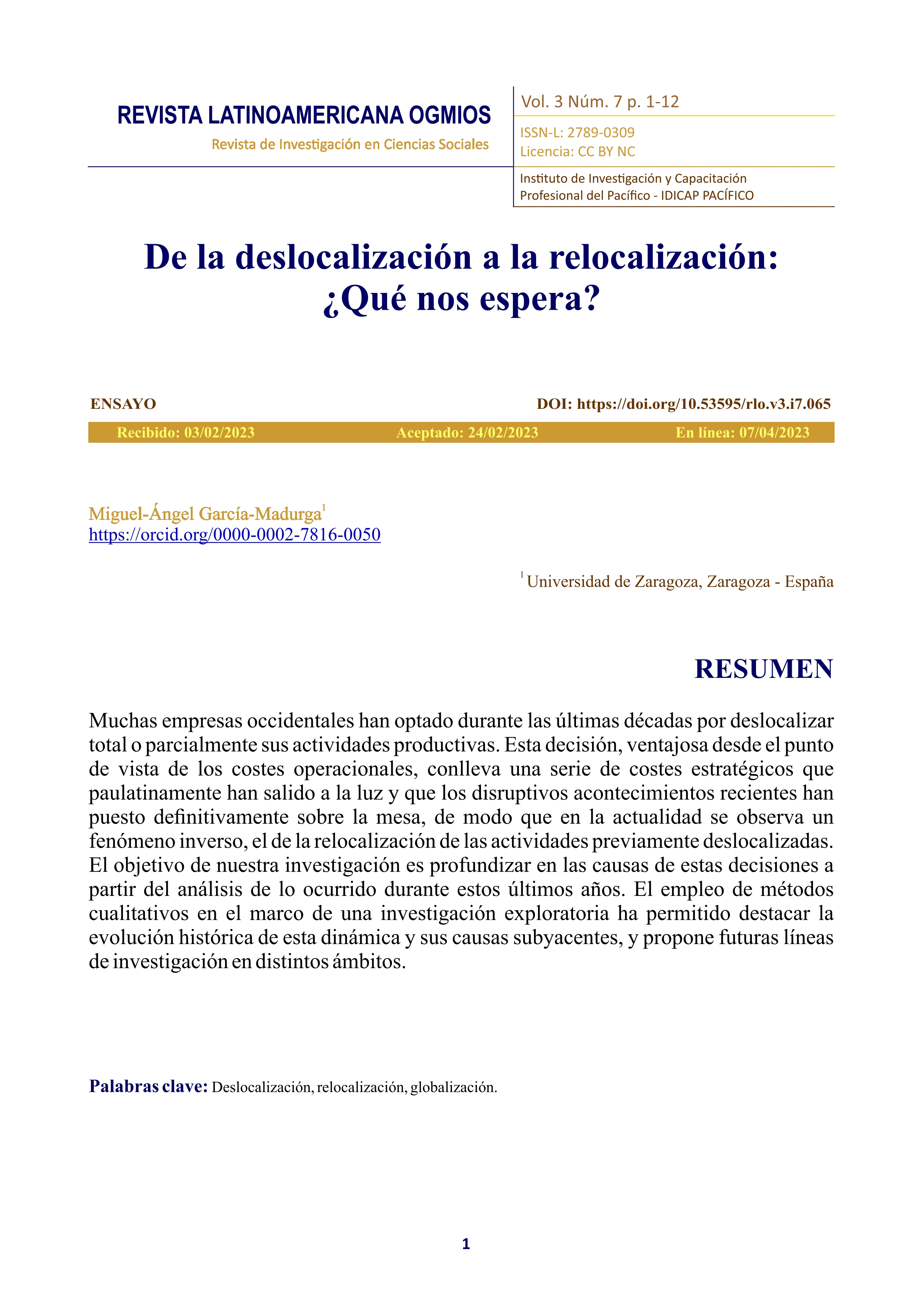 De la deslocalización a la relocalización: ¿Qué nos espera?