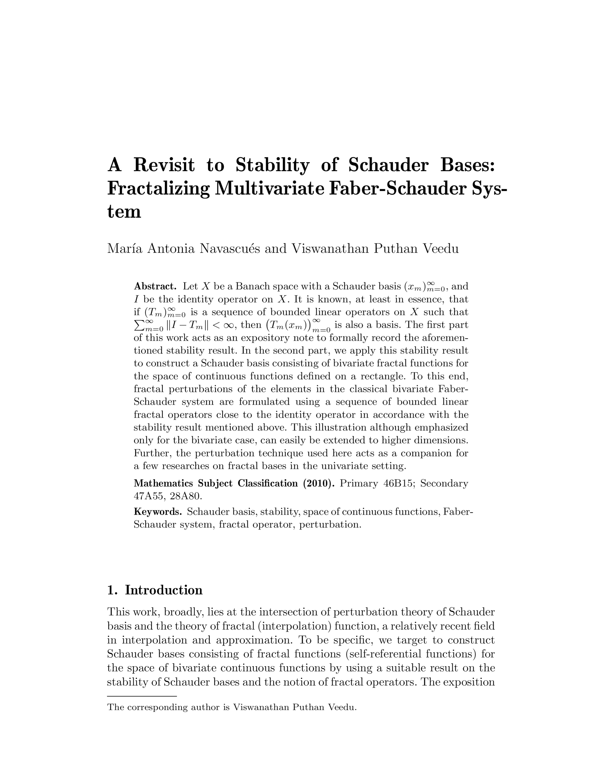 A Revisit to stability of schauder bases: Fractalizing multivariate faber-schauder system