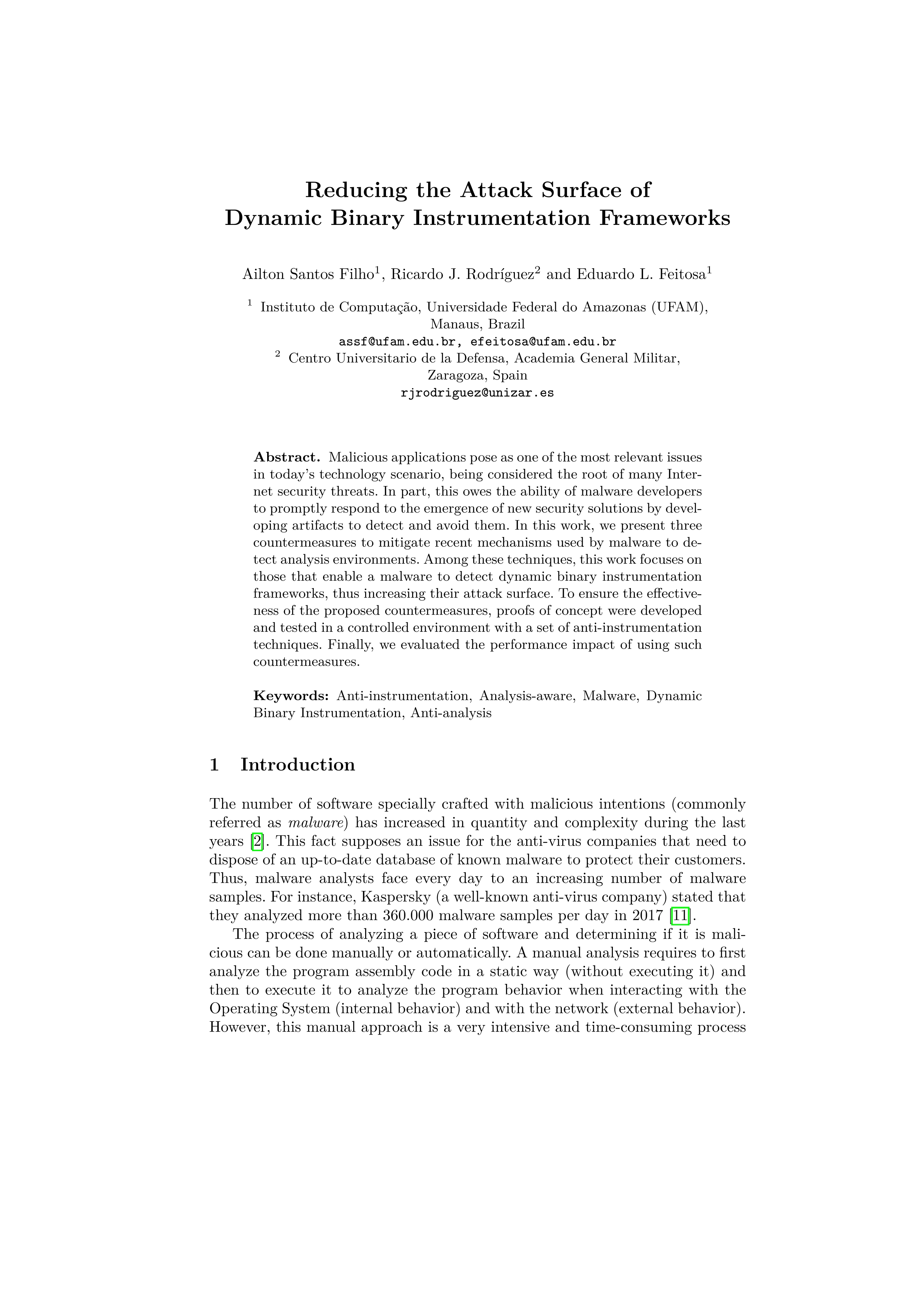 Reducing the Attack Surface of Dynamic Binary Instrumentation Frameworks