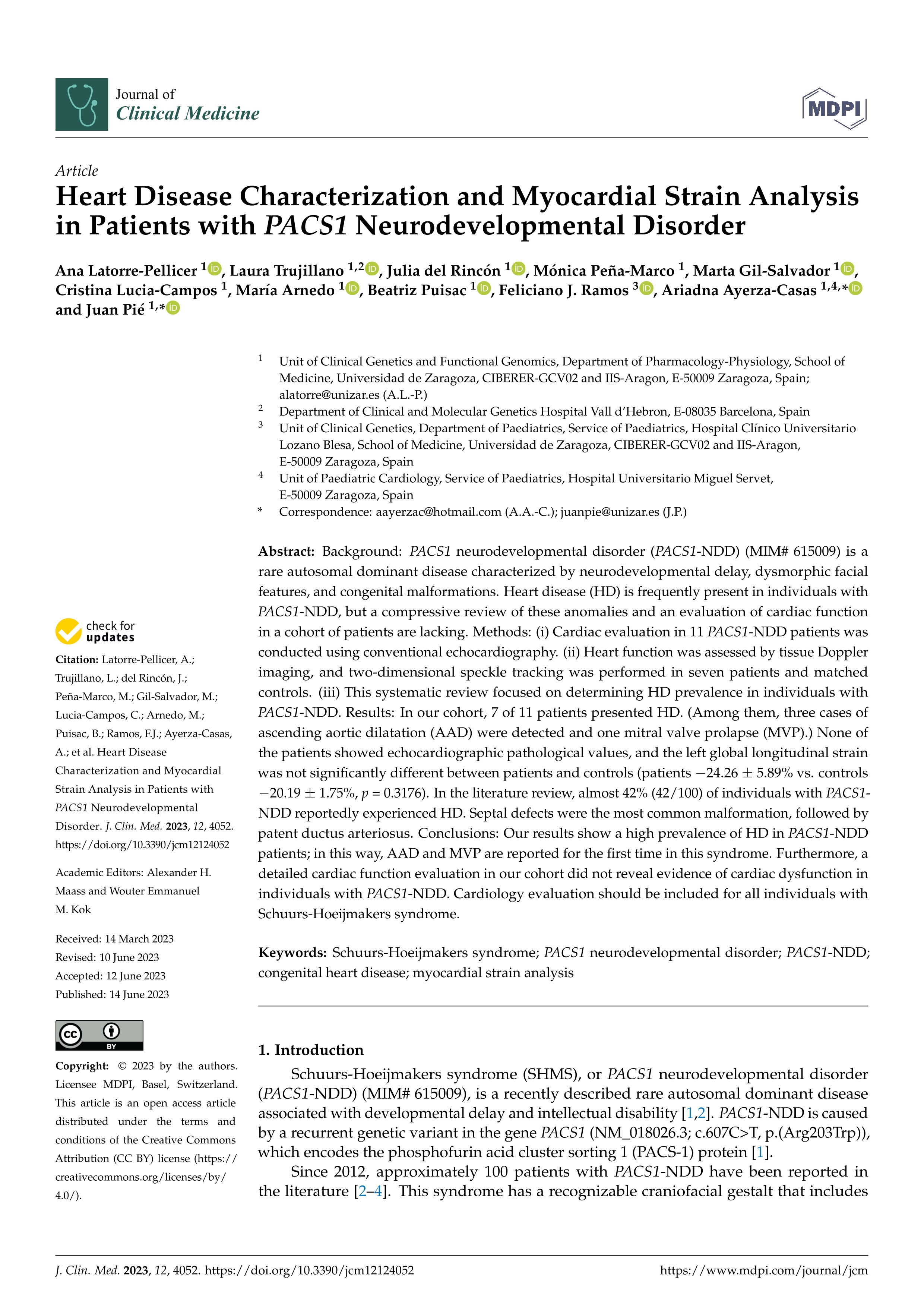 Heart disease characterization and myocardial strain analysis in patients with PACS1 Neurodevelopmental Disorder