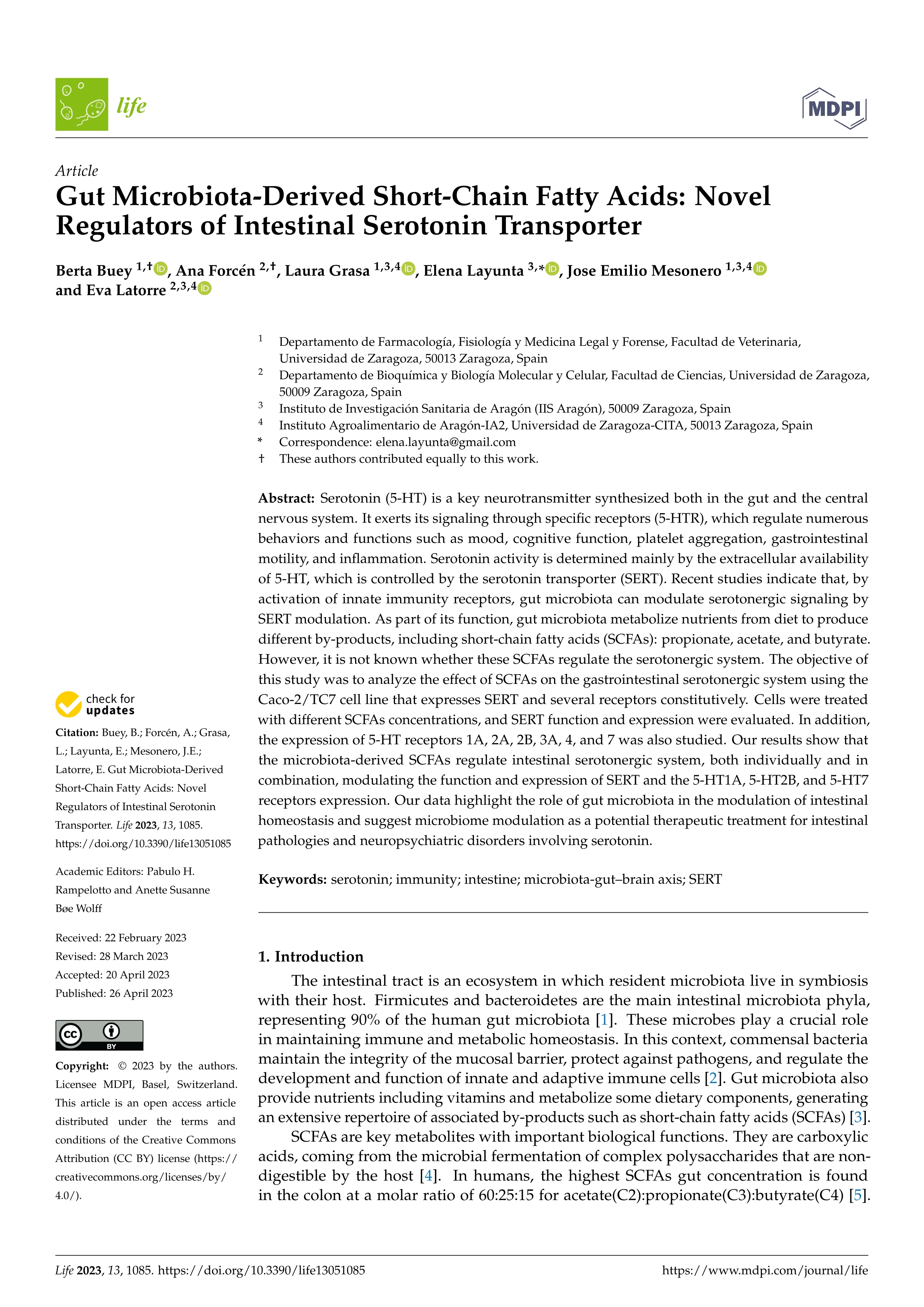 Gut microbiota-derived short-chain fatty acids: novel regulators of intestinal serotonin transporter