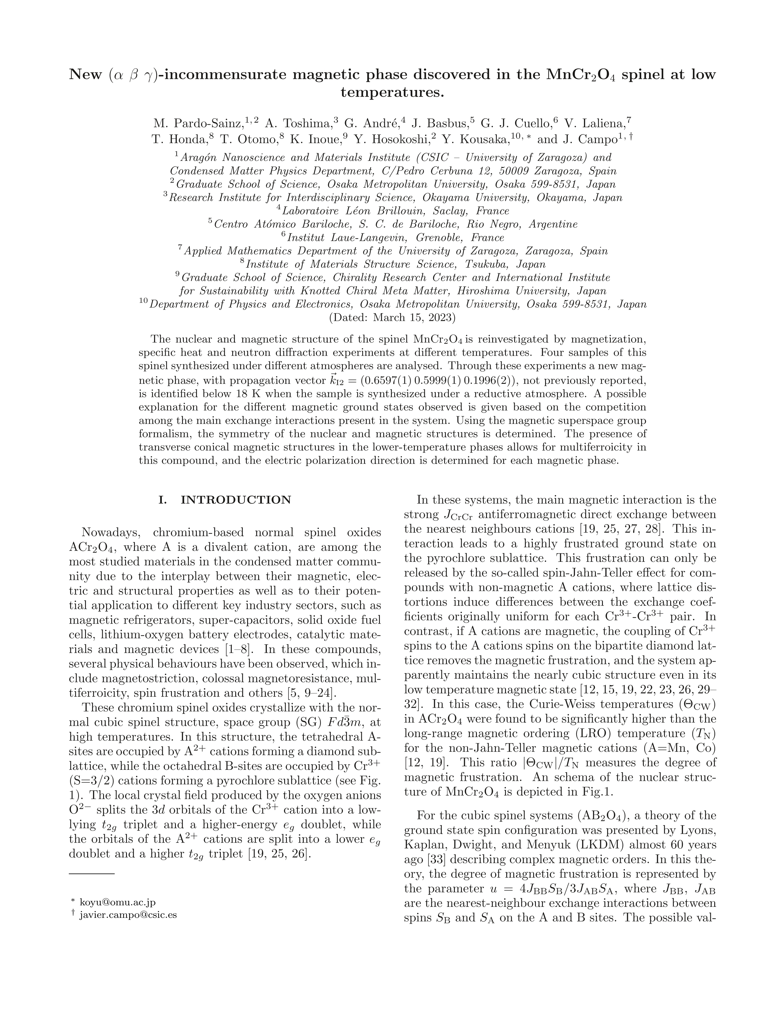 New ( a ß y )-incommensurate magnetic phase discovered in the  MnCr2 O4  spinel at low temperatures