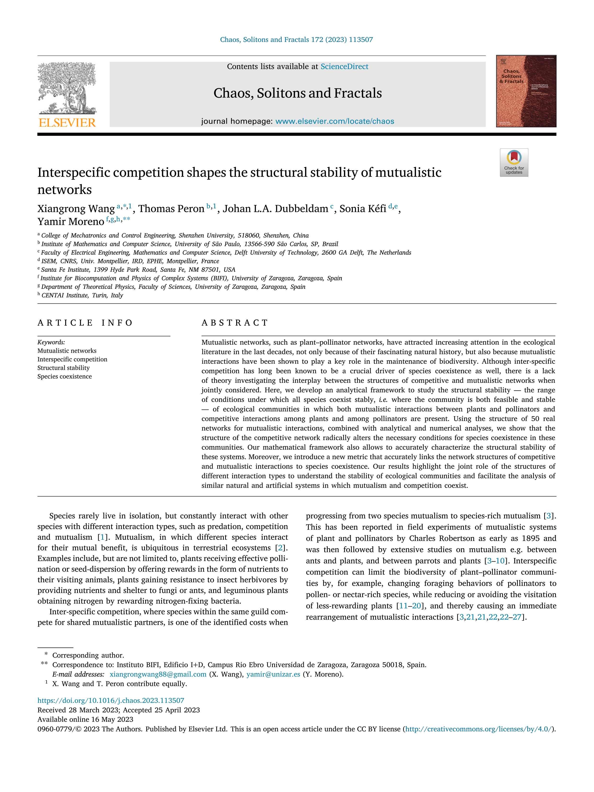 Interspecific competition shapes the structural stability of mutualistic networks