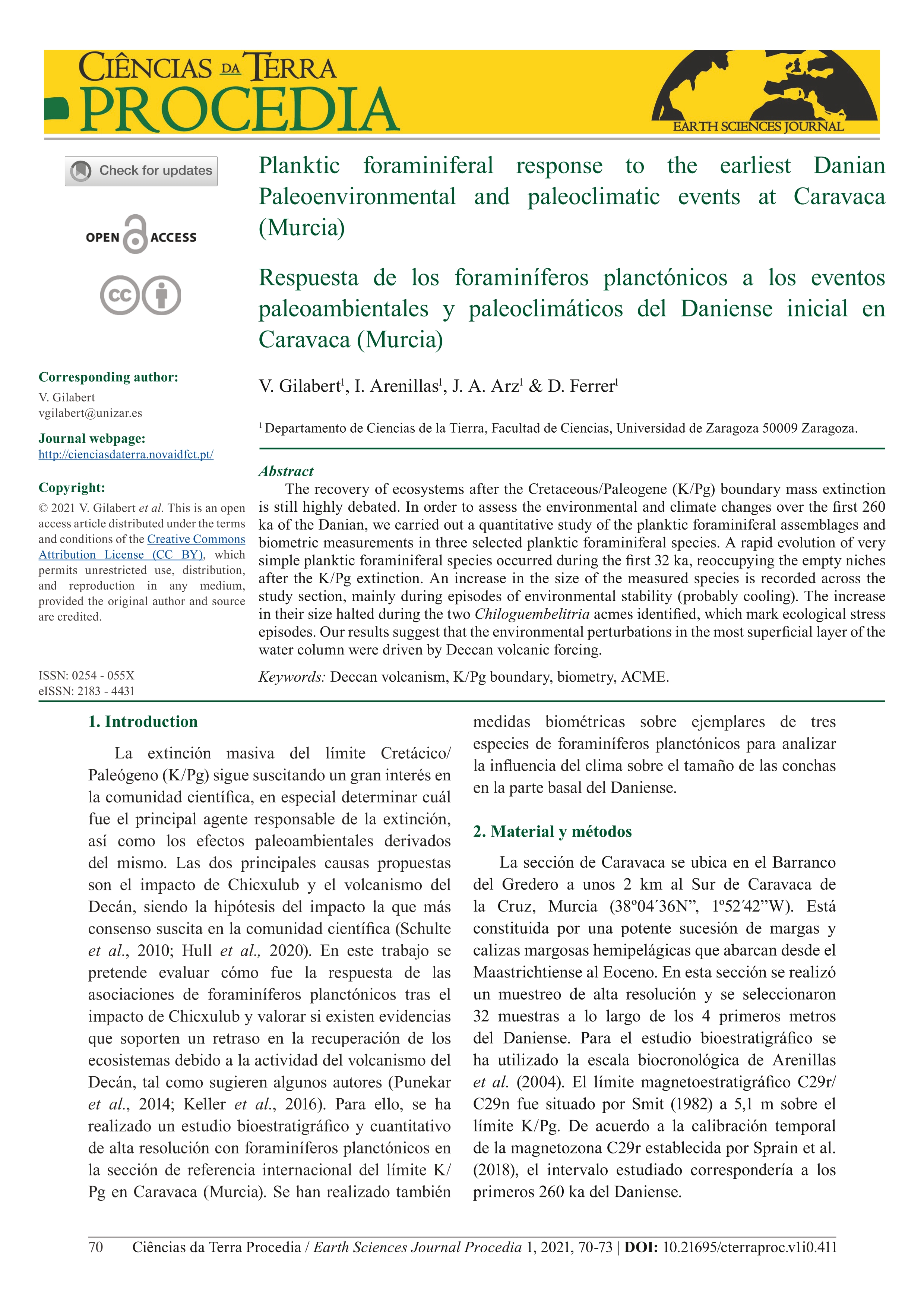 Planktic foraminiferal response to the earliest Danian Paleoenvironmental and paleoclimatic events at Caravaca (Murcia)