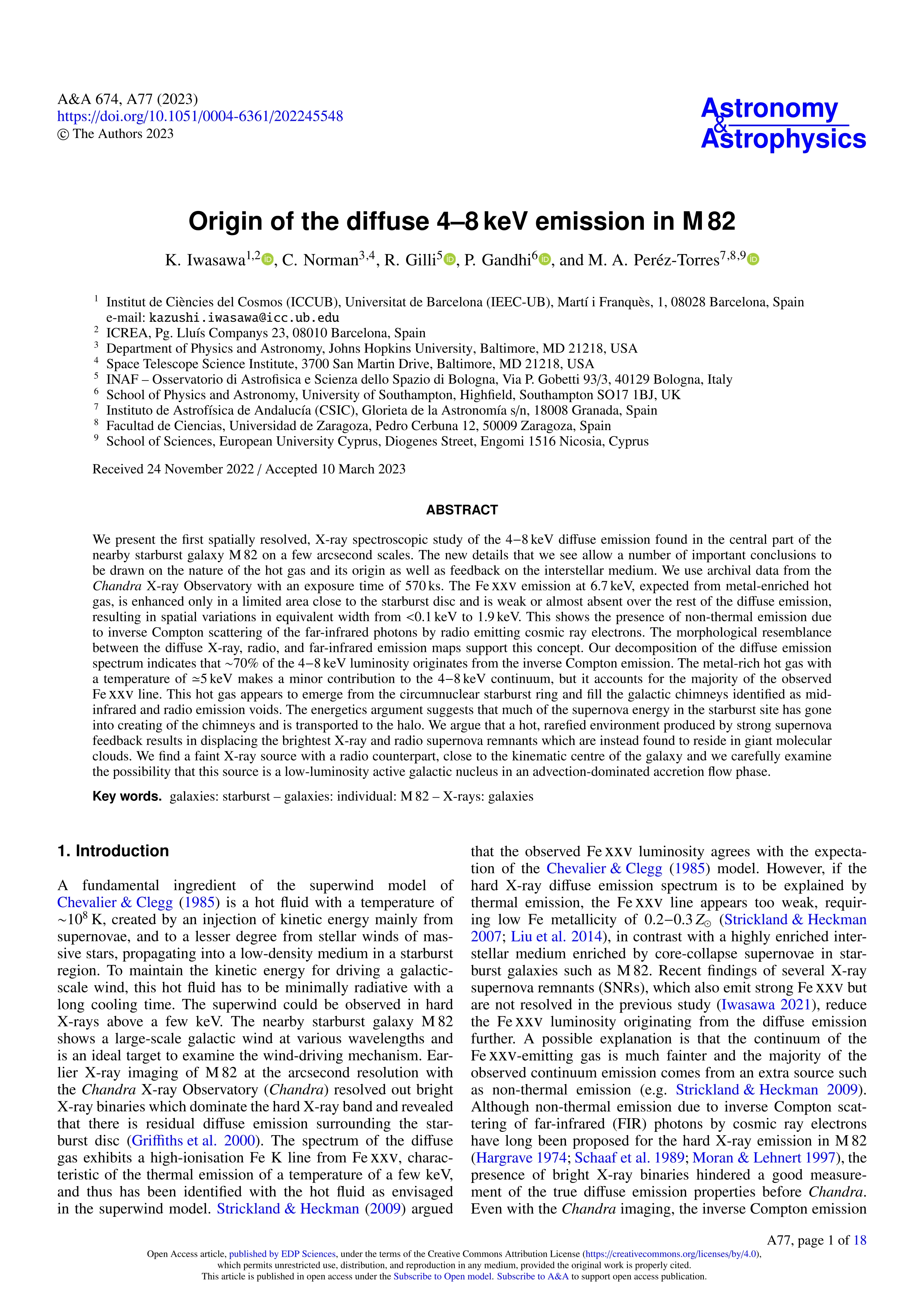 Origin of the diffuse 4–8 keV emission in M 82